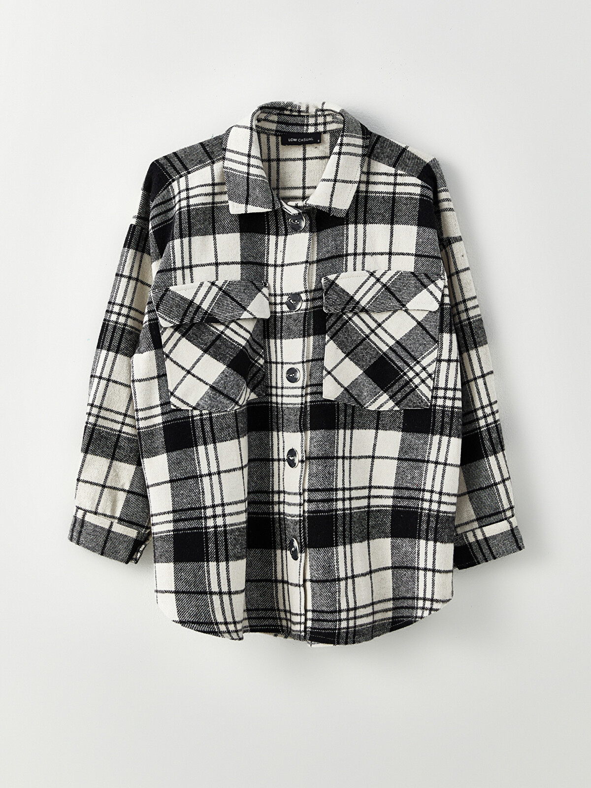 LCW Vision Plaid Long Sleeve Flannel Oversize Women's Flannel