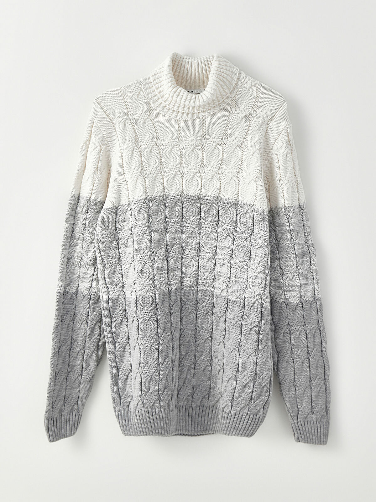 直営店に限定 Turtleneck Sweater Knitwear Men's Block Color Sleeve Long ミュージシャン