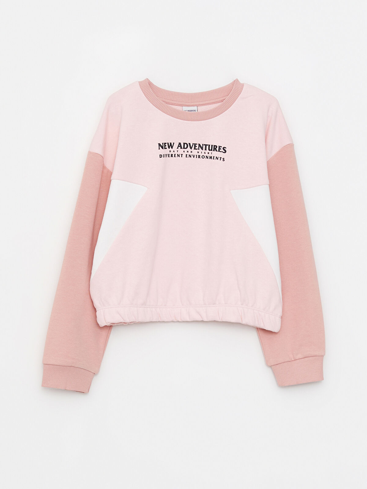 LCW Kids Crew Neck Printed Long Sleeve Girls' Sweatshirt and