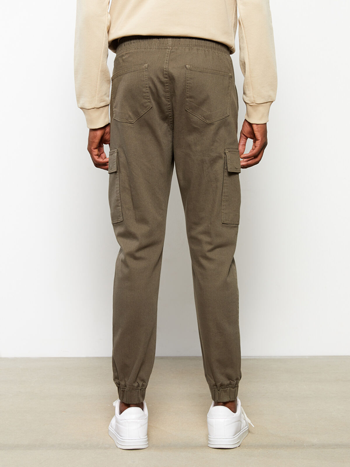 XSIDE Haki Slim Fit Gabardin Erkek Jogger Pantolon - W25522Z8-H2T