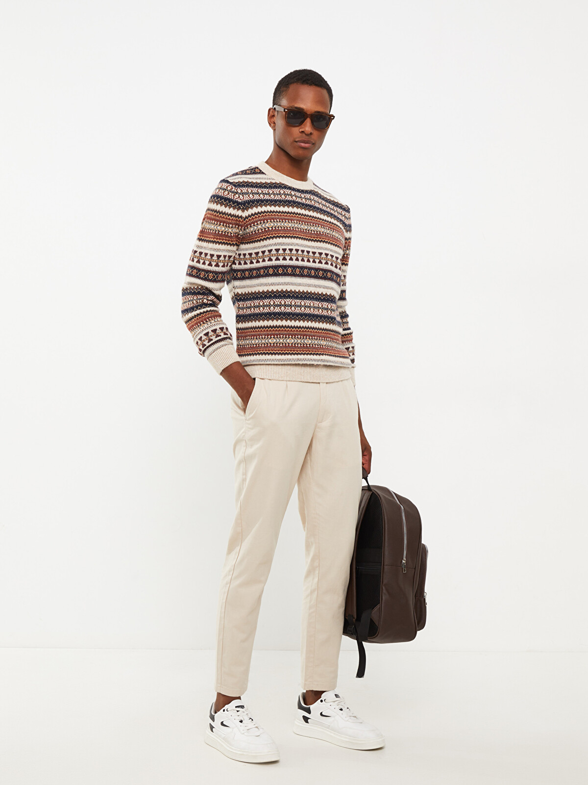【美品】BRIEFING Mens WR CREW NECK Knit XSIDE Crew Neck Long Sleeve Patterned Men's Knitwear Sweater