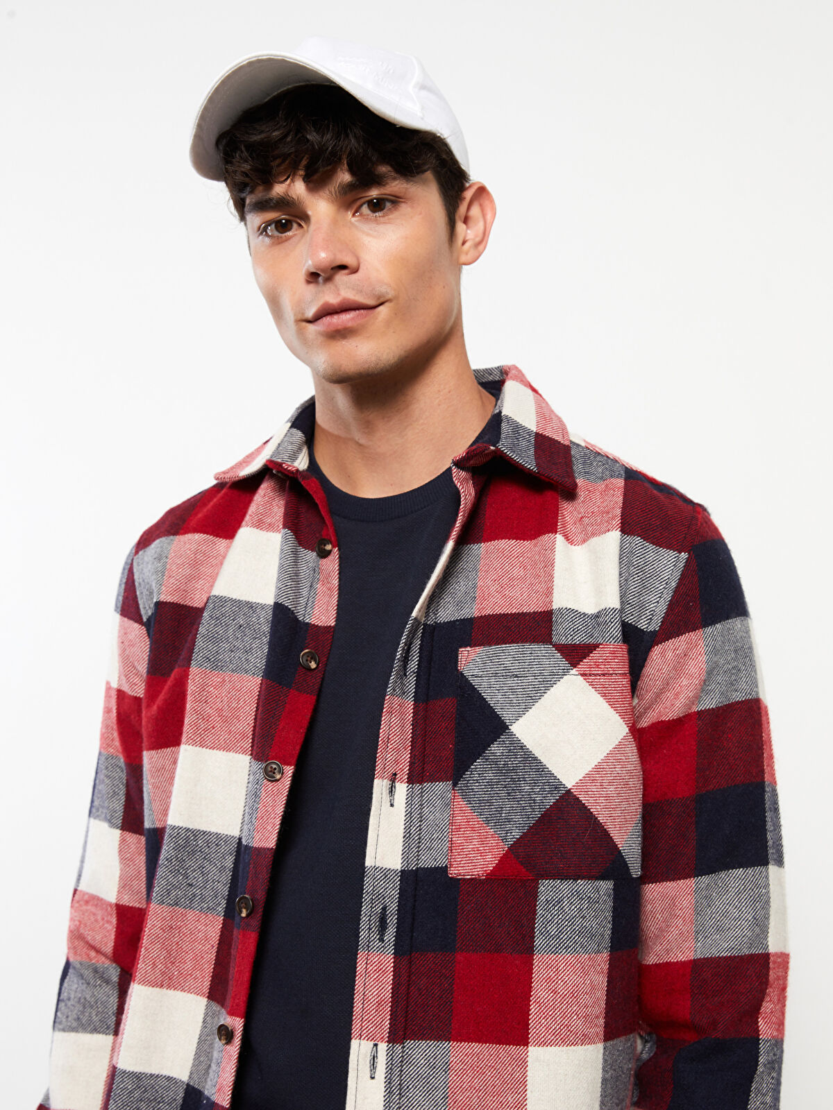 XSIDE Regular Fit Long Sleeve Plaid Men's Flannel Shirt