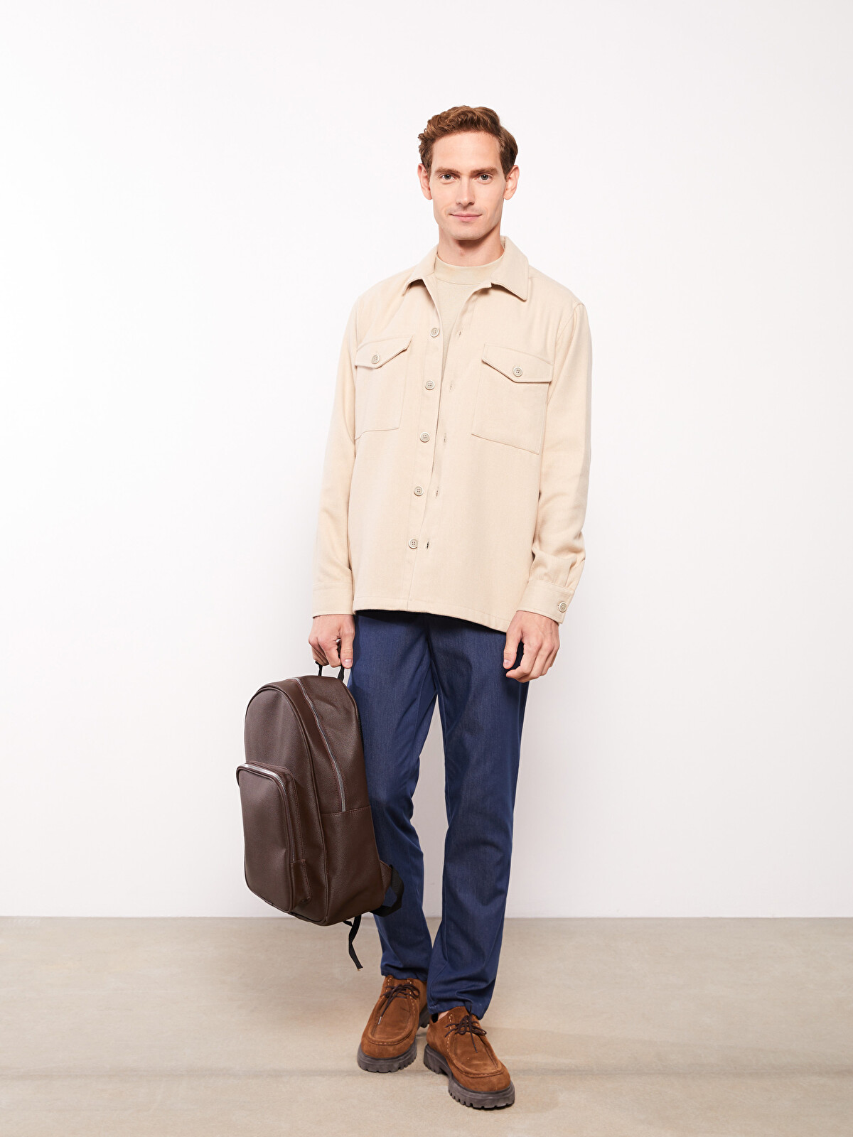 SOUTHBLUE Relaxed Fit Long Sleeve Twill Men's Shirt Jacket