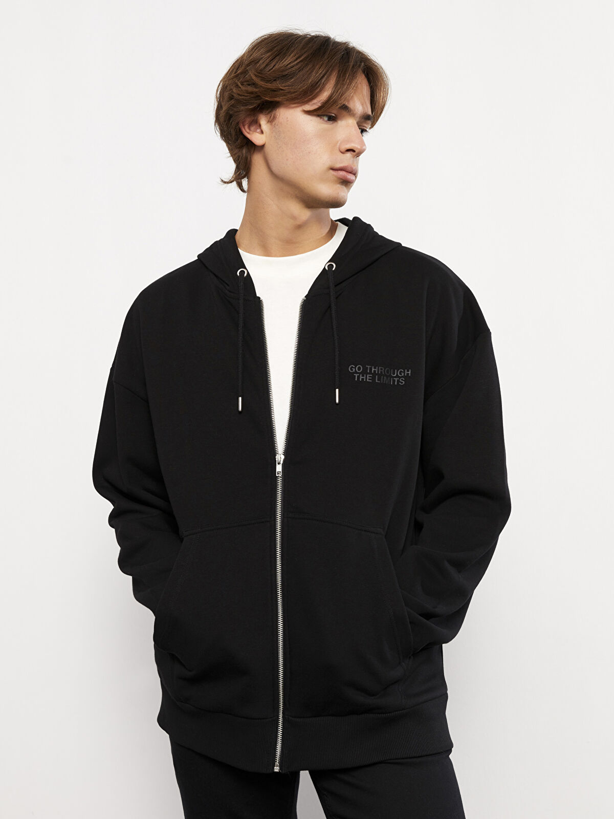 Hooded Long Sleeve Printed Men's Thick Sports Cardigan