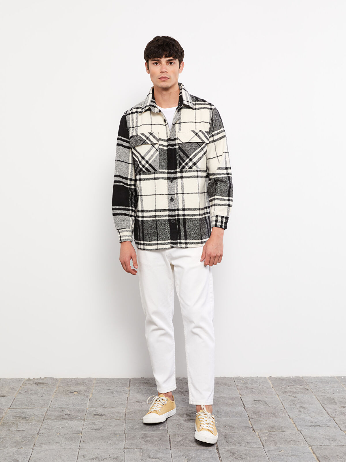 XSIDE Relaxed Fit Long Sleeve Plaid Men's Lumberjack Shirt
