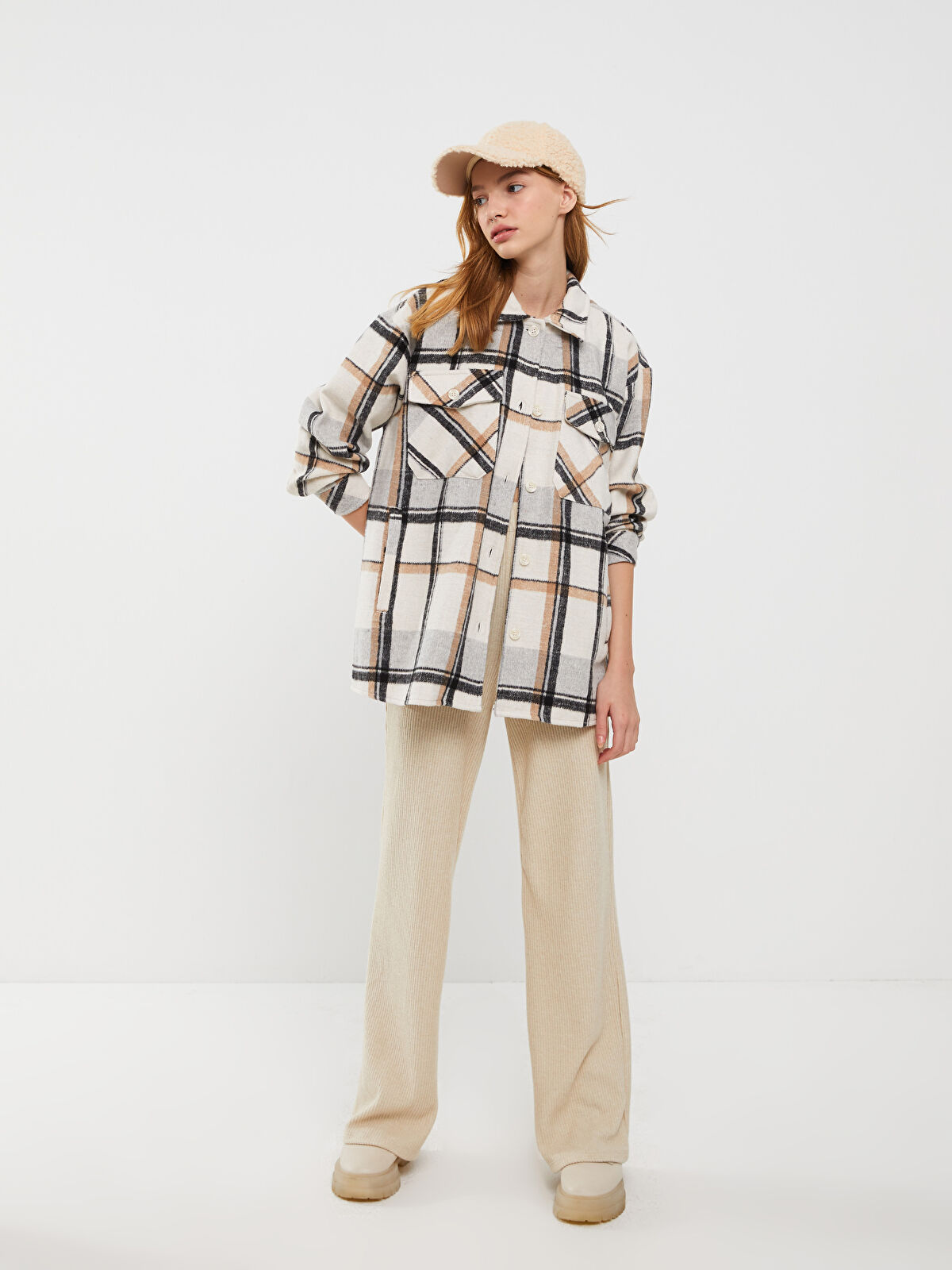 XSIDE Plaid Long Sleeve Flannel Women Lumberjack Shirt
