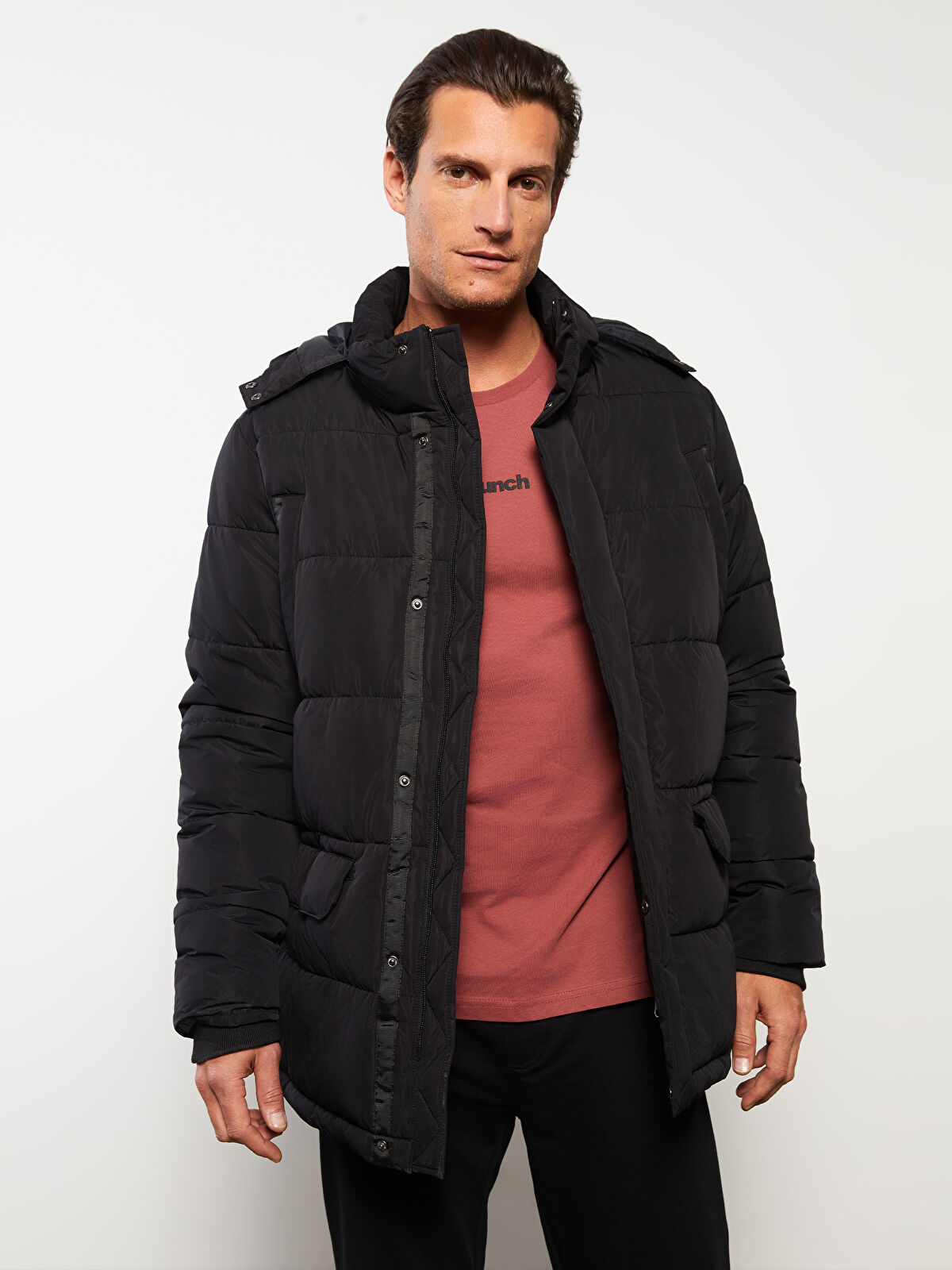 [彰Produce) Ücu-WP サイズ2 LC Waikiki Standard Fit Funnel Neck Men's Puffer Coat