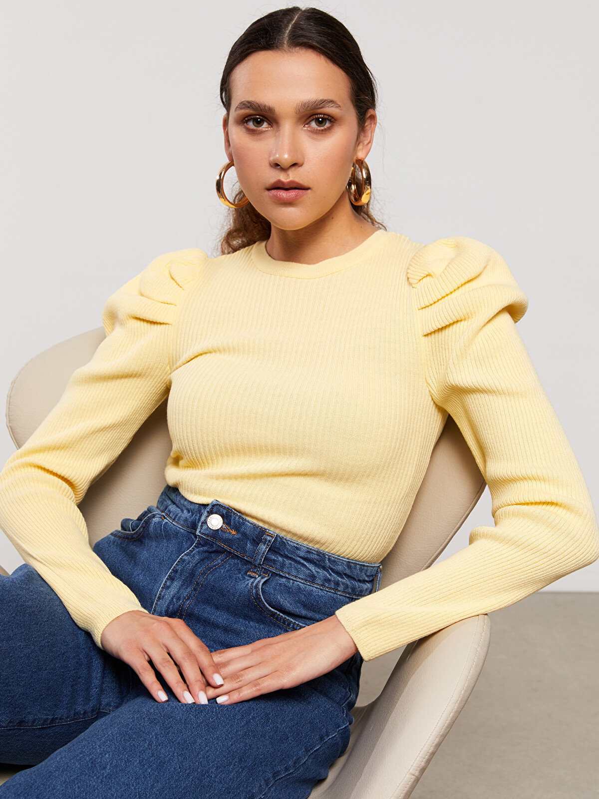 LCW Vision Woman Yellow Sweater - W2AU71Z8-SKR | LC Waikiki