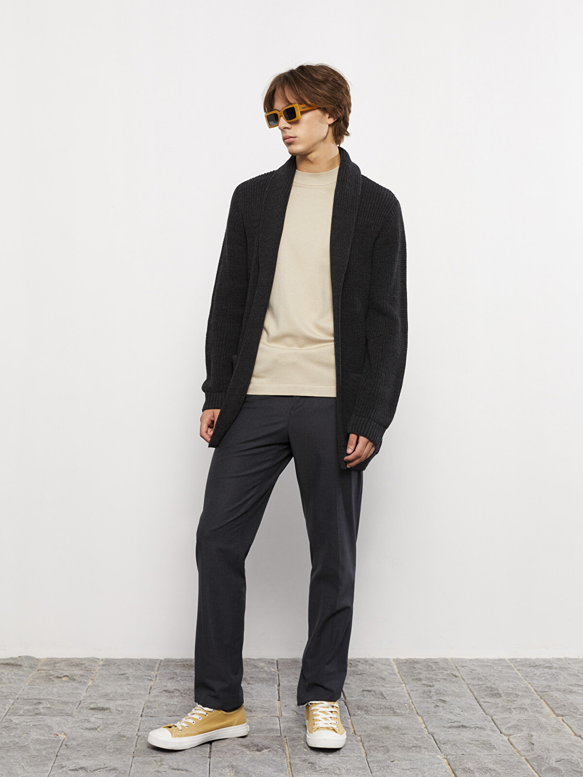 XSIDE Standard Fit Shawl Collar Men's Knitwear Cardigan - W2BK78Z8