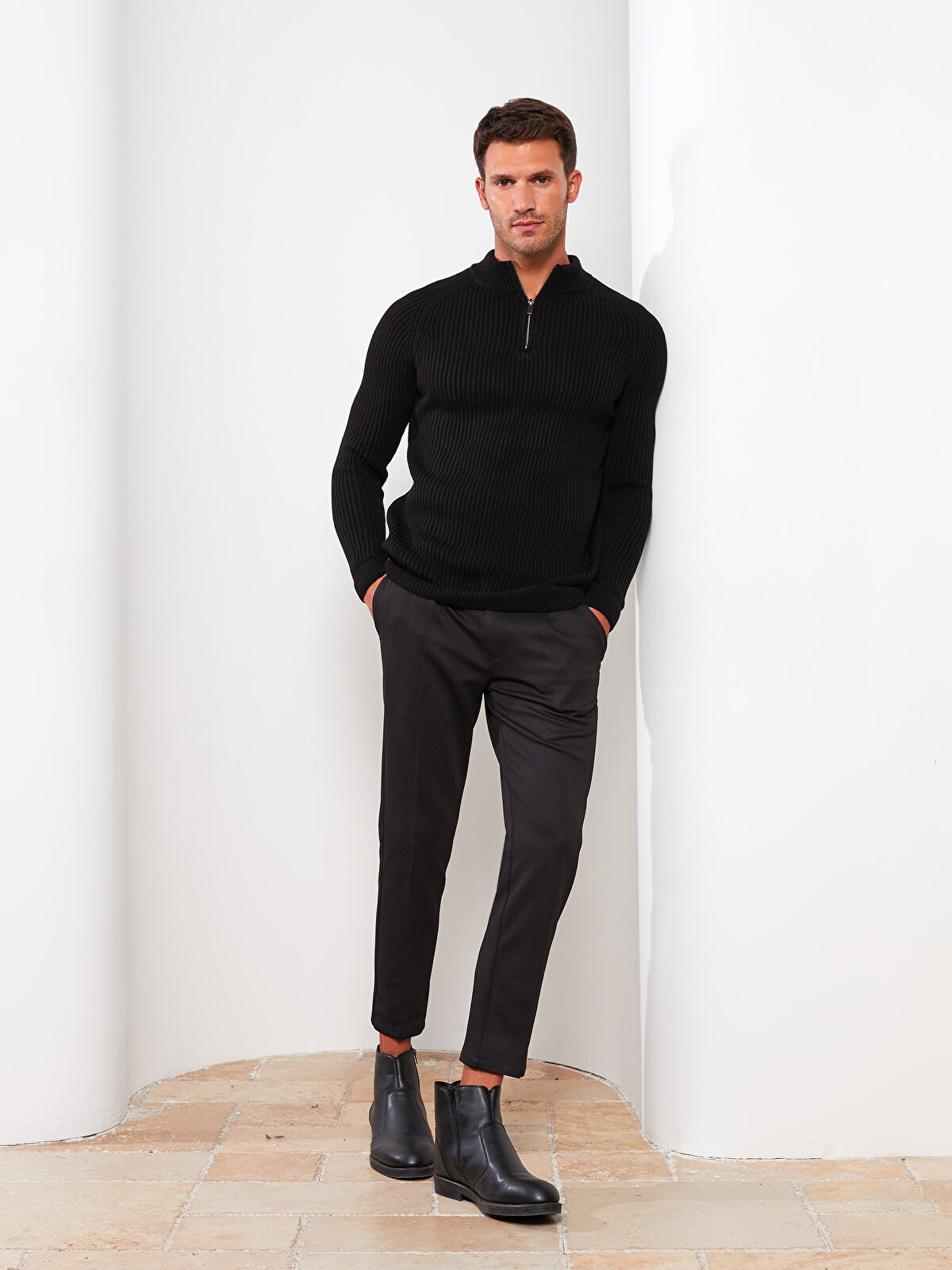 LC Waikiki Funnel Neck Long Sleeve Men's Thick Sweatshirt