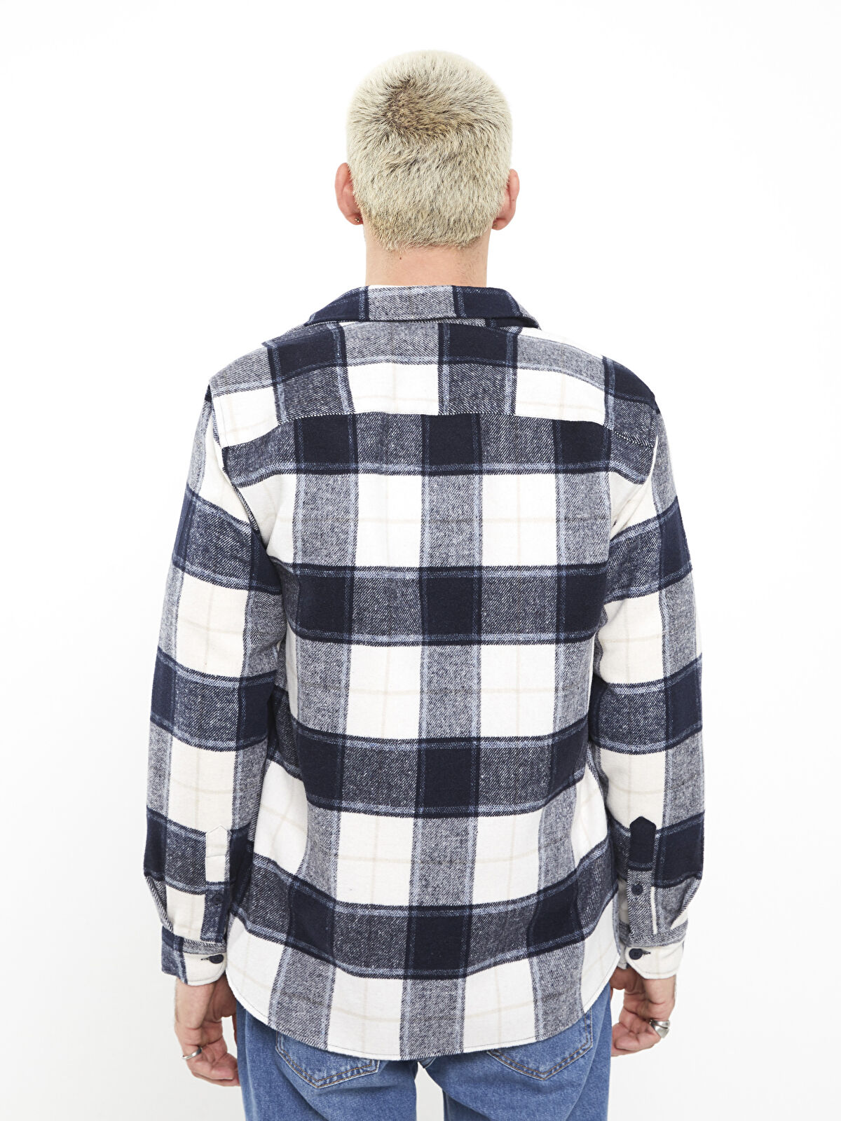 れお XSIDE Regular Fit Long Sleeve Plaid Men's Flannel Shirt