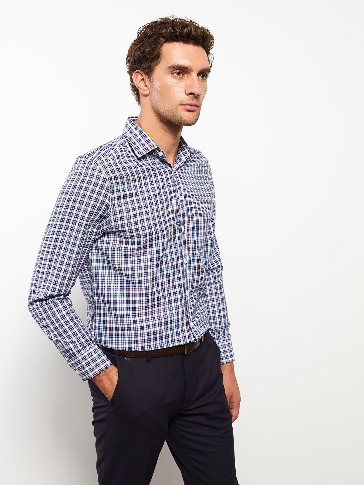 LC Waikiki Regular Fit Long Sleeve Plaid Gabardine Men's