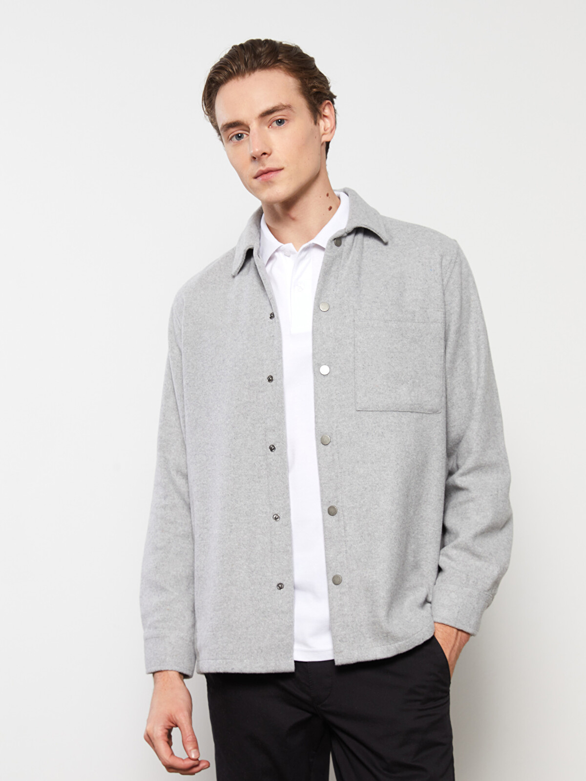 SOUTHBLUE Relaxed Fit Long Sleeve Men's Shirt Jacket - W2CA25Z8