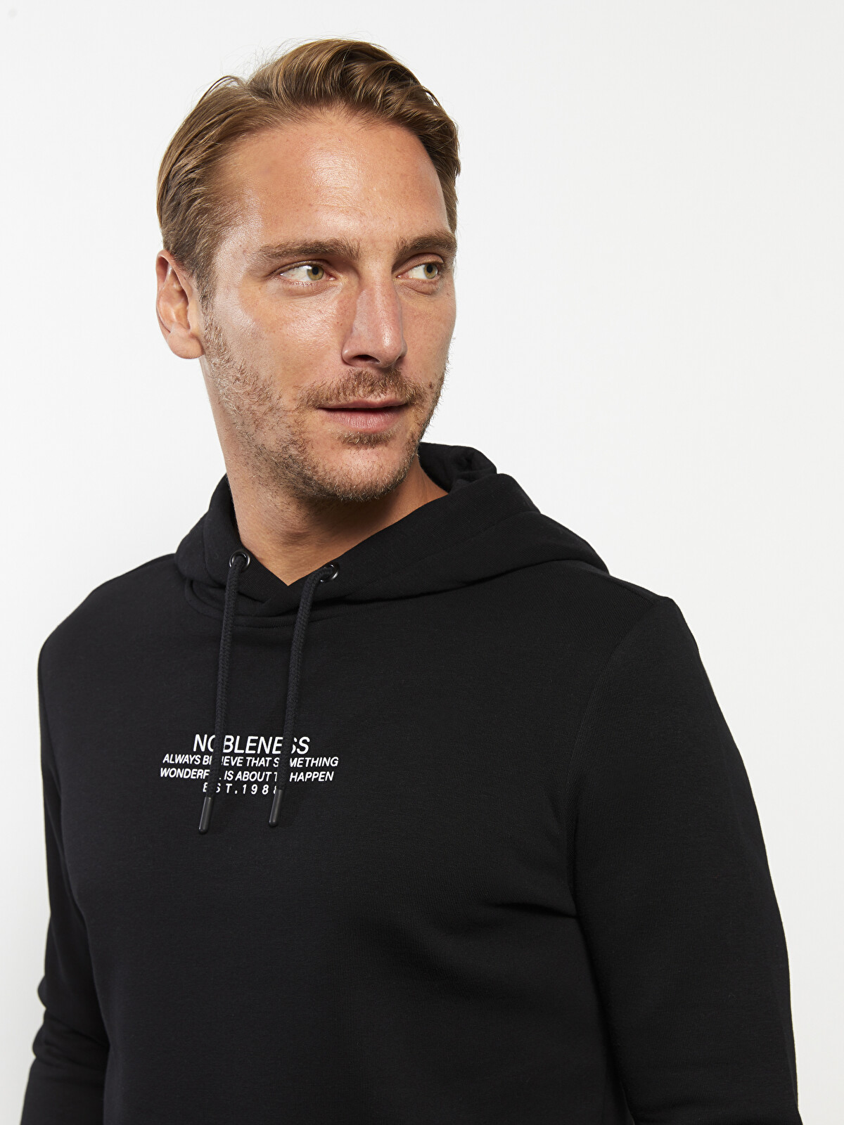LCWAIKIKI Classic Long Sleeve Printed Men's Thick Hoodie
