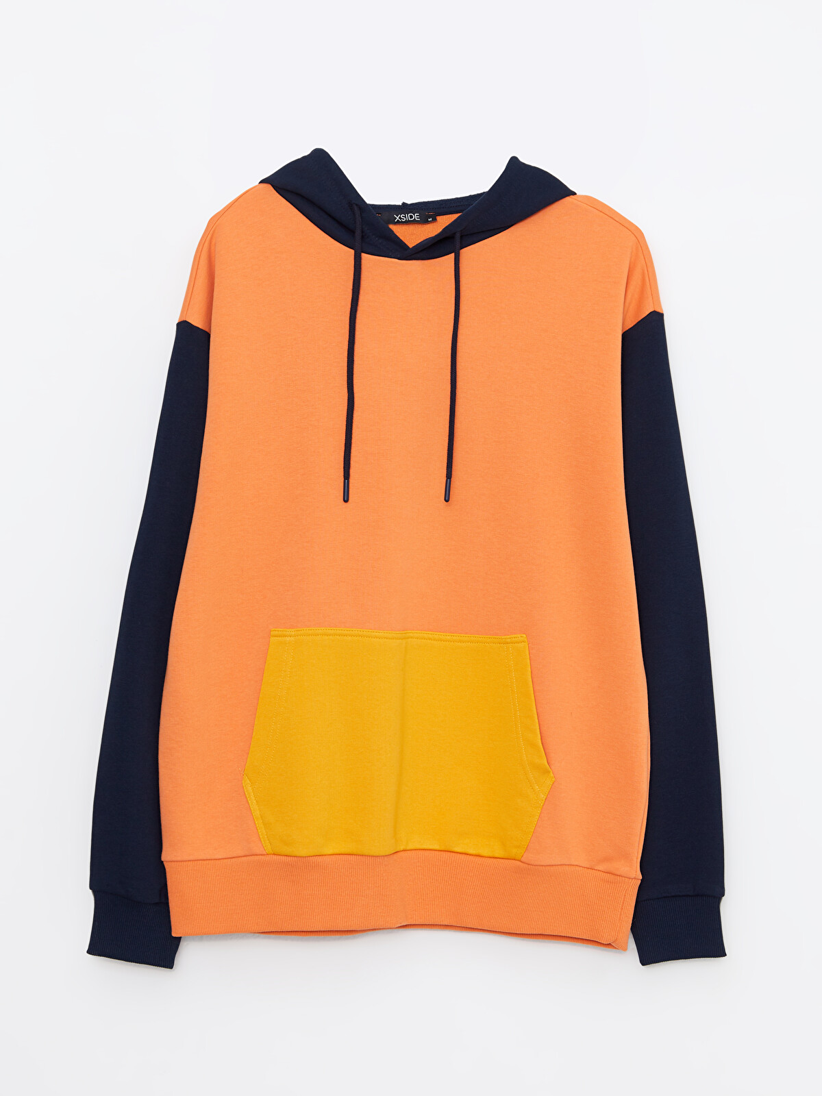 XSIDE Long Sleeve Color Block Men's Hoodie - W2CK02Z8-SKA | LC Waikiki