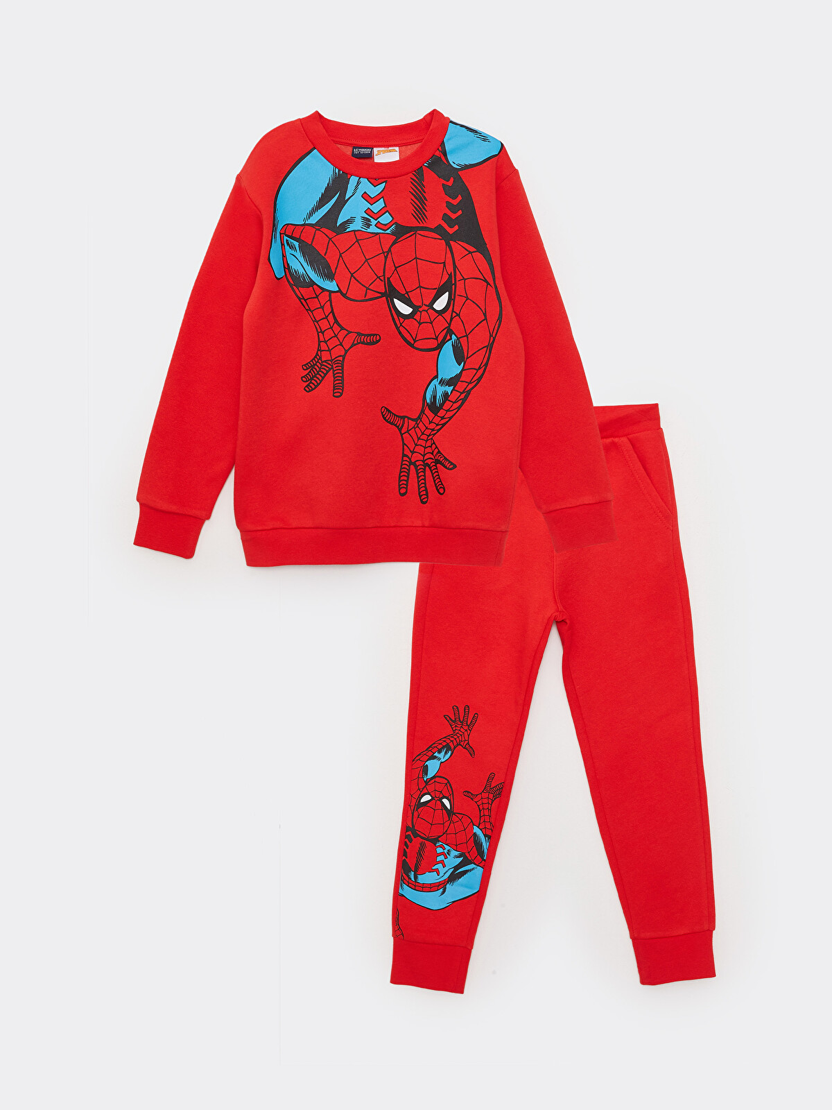 LCW Kids Kırmızı Bisiklet Yaka Spider-man Baskılı Uzun Kollu Erkek