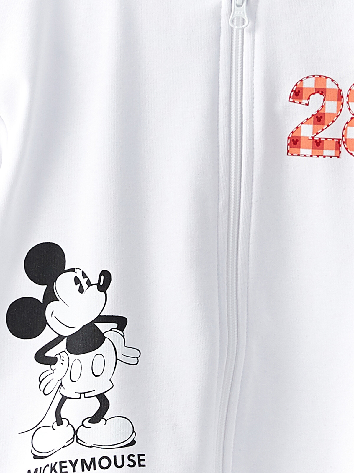 LCW Kids Beyaz Kapüşonlu Mickey Mouse Baskılı Uzun Kollu Kız Çocuk