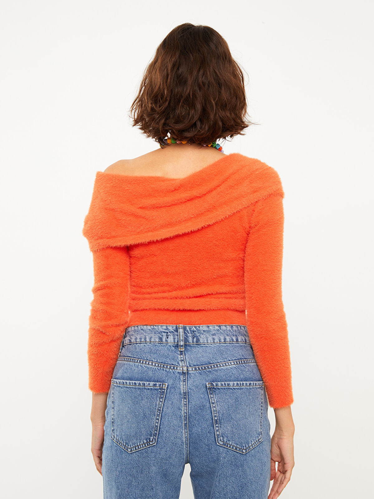 XSIDE Slash Neck Plain Long Sleeve Women's Knitwear Sweater