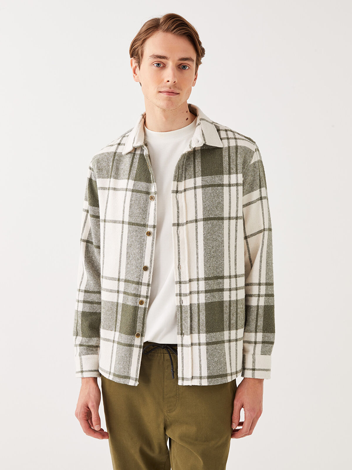 エルレイド　四　lv.X XSIDE Regular Fit Long Sleeve Plaid Men's Flannel Shirt