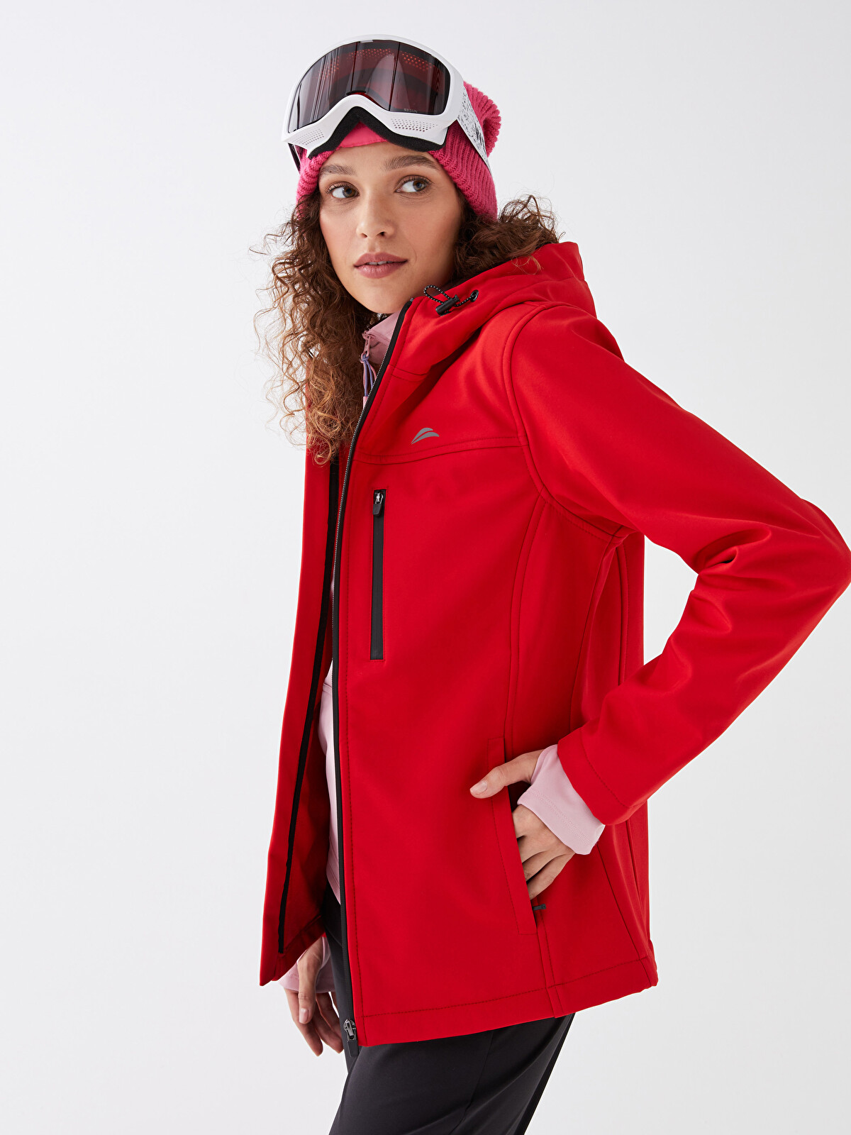 LCW OUTDOOR Hooded Reflector Printed Women's Ski Jacket - W2ET89Z8