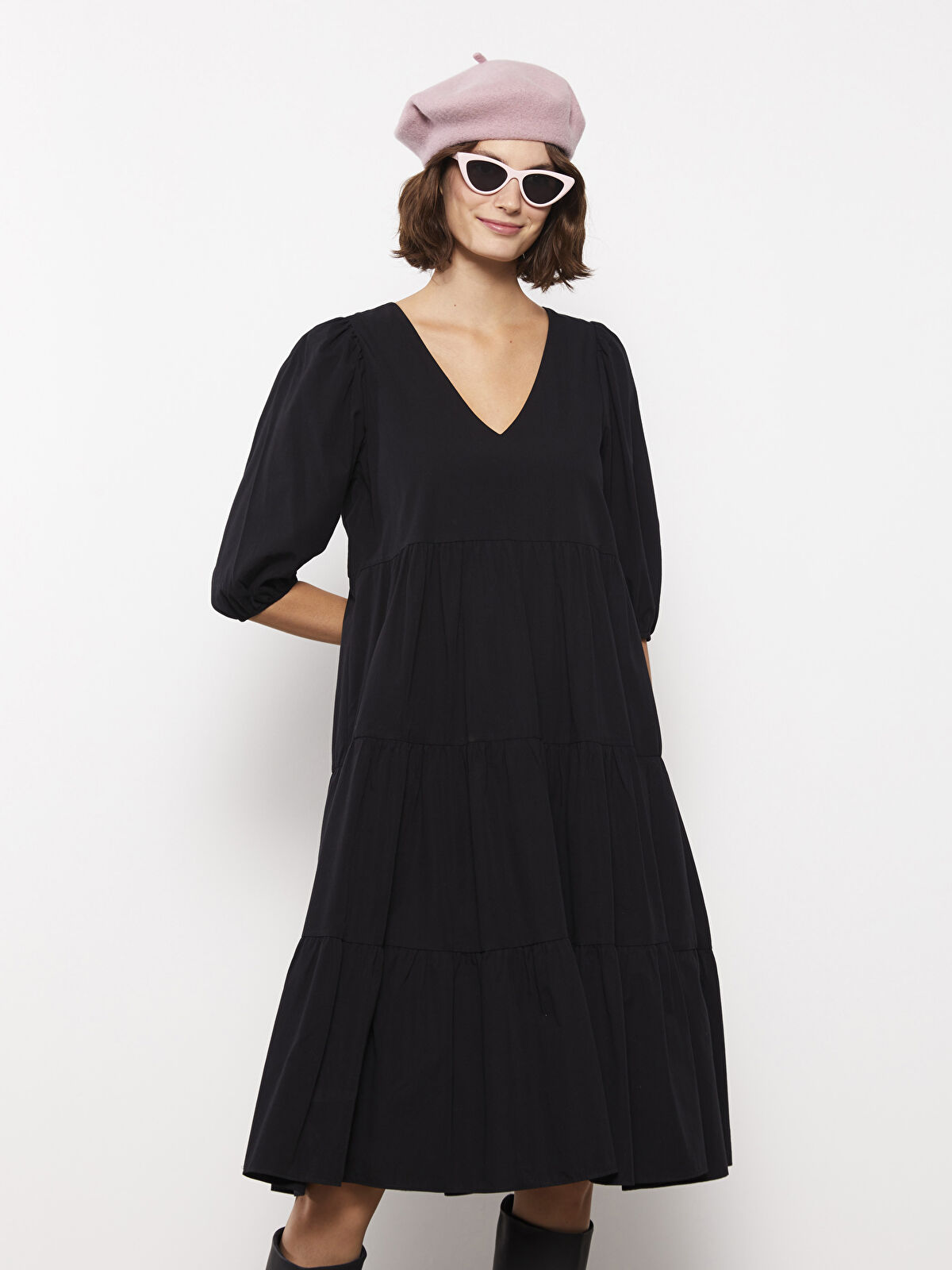 ワンピース laubeblanc Balloon Sleeve Volume Dress Balloon Sleeve Volume Dress – L'AUBE BLANC