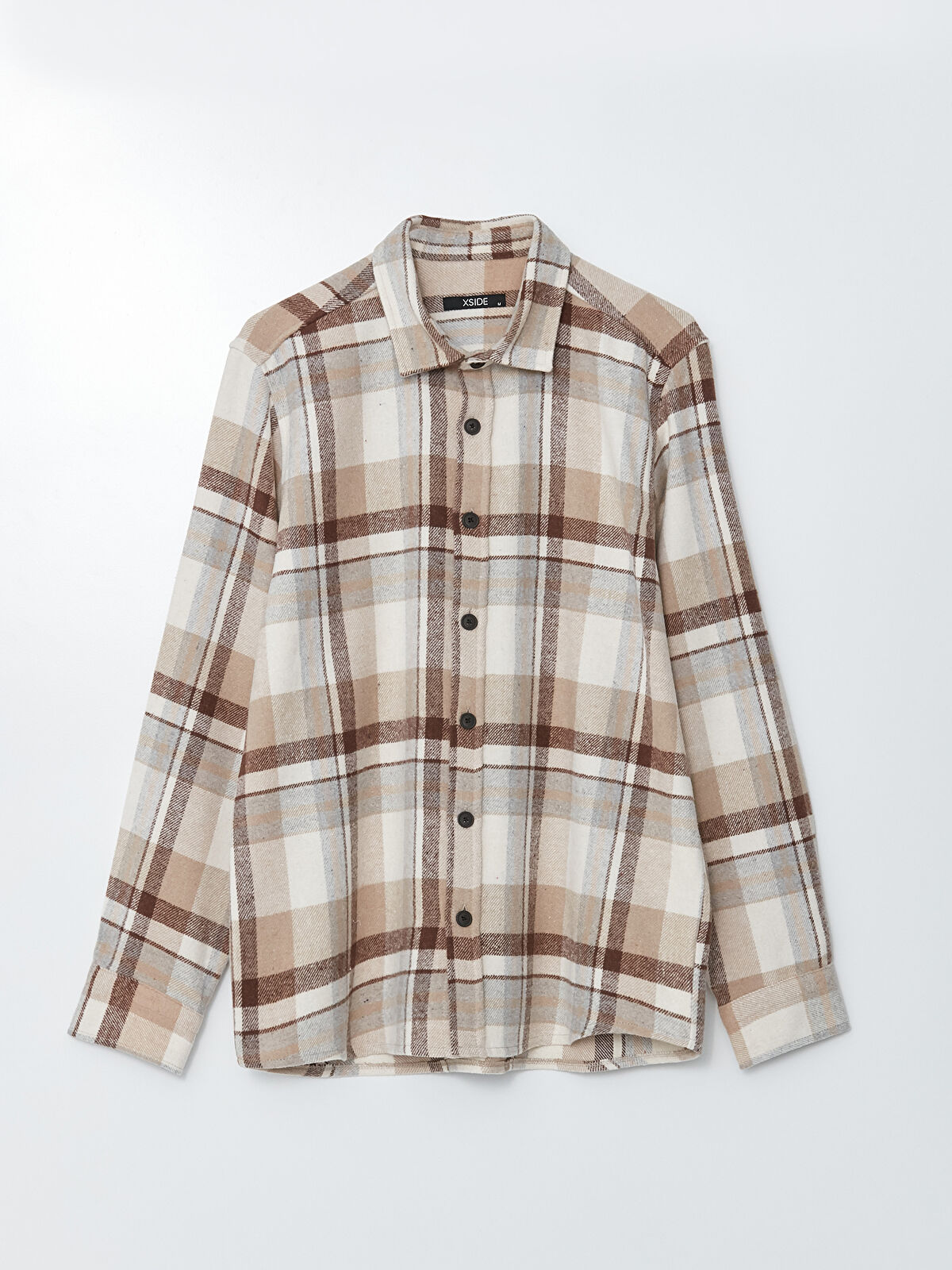 XSIDE Regular Fit Long Sleeve Plaid Men's Flannel Shirt - W2G238Z8