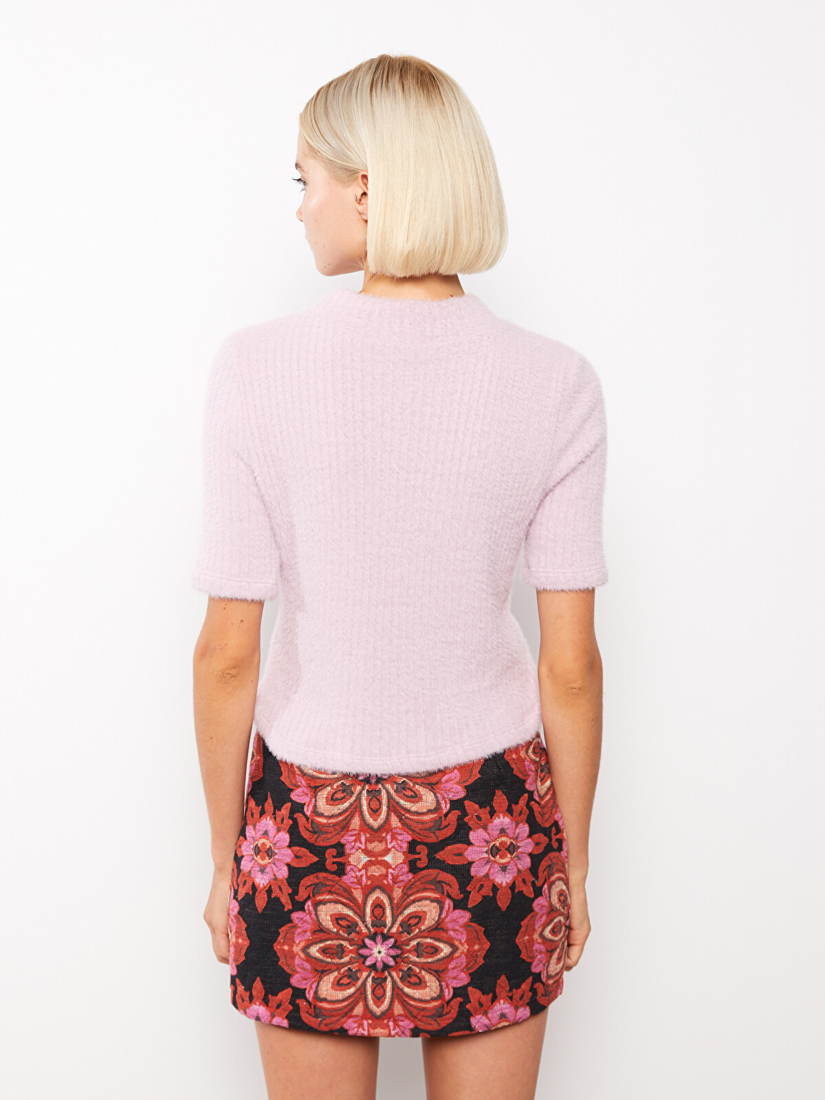 LCW Vision Half Turtleneck Straight Short Sleeve Women's Knitwear