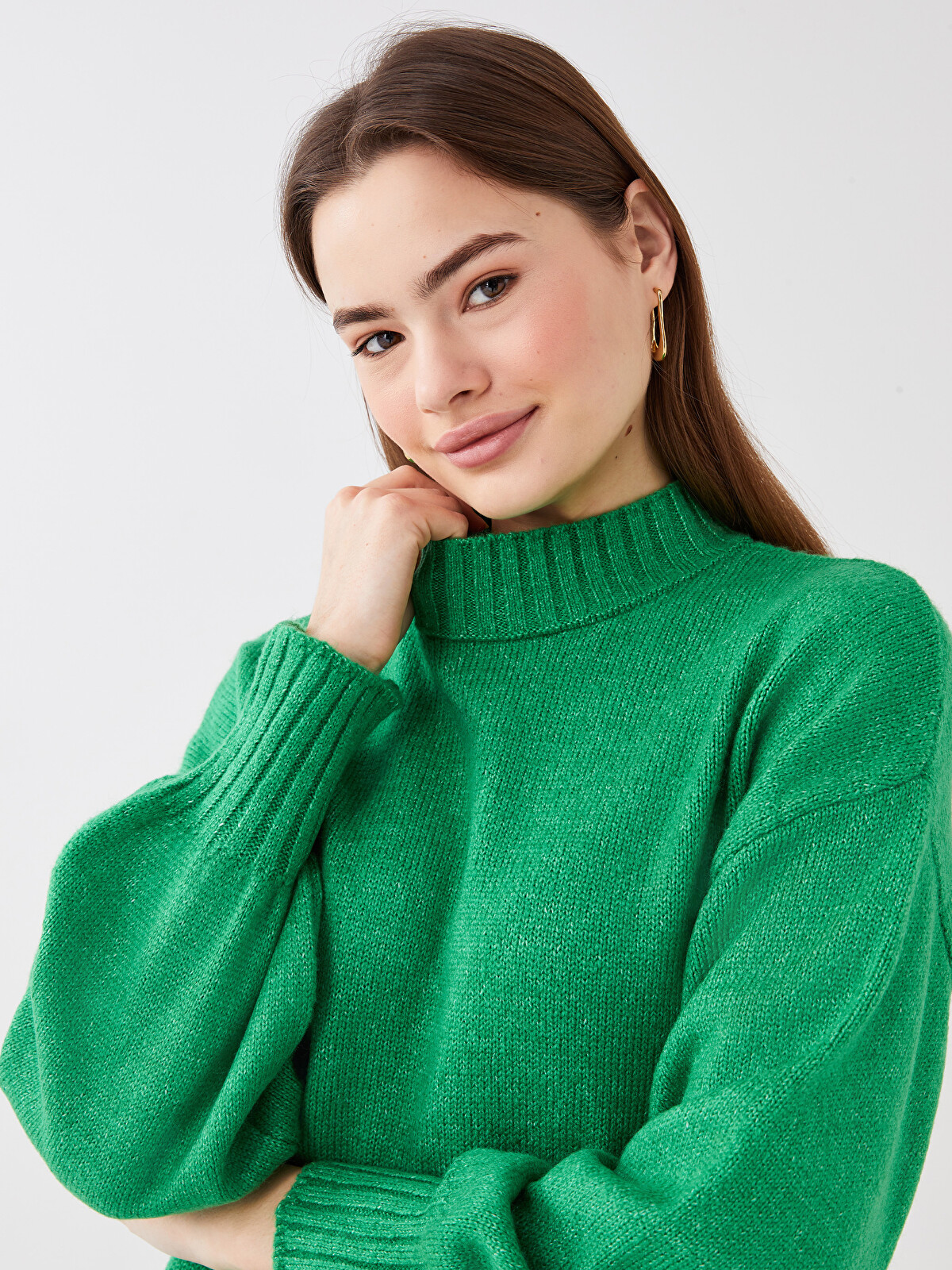 LCW Modest Half Turtleneck Regular Long Sleeve Tricot Women's