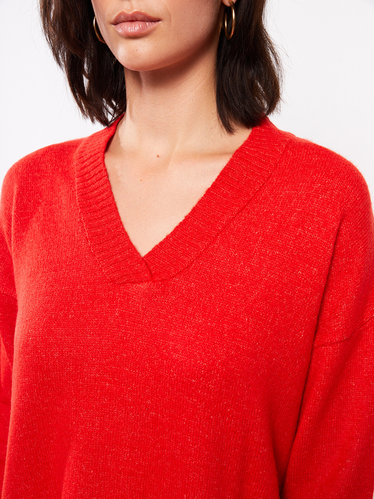 LCWAIKIKI Basic V Neck Plain Long Sleeve Women's Knitwear Sweater