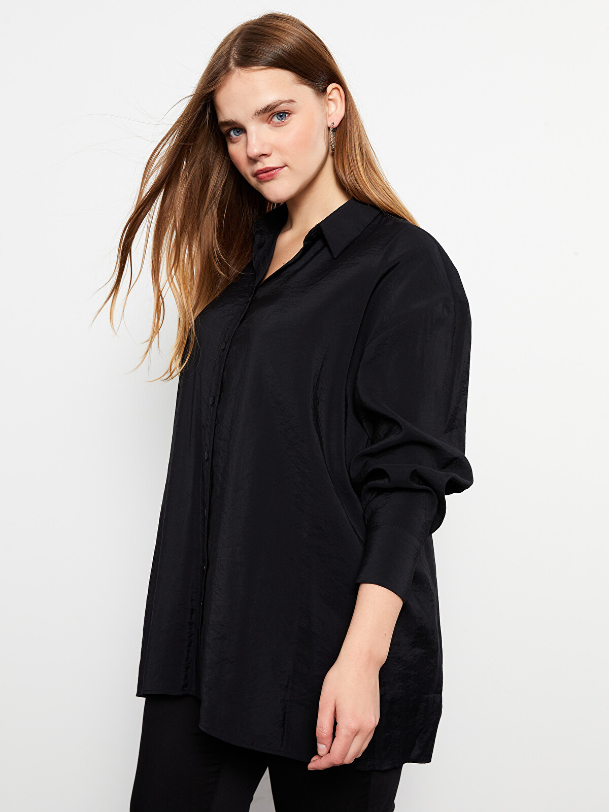 LCWAIKIKI Classic Plain Long Sleeve Women's Shirt - W2I287Z8-CVL