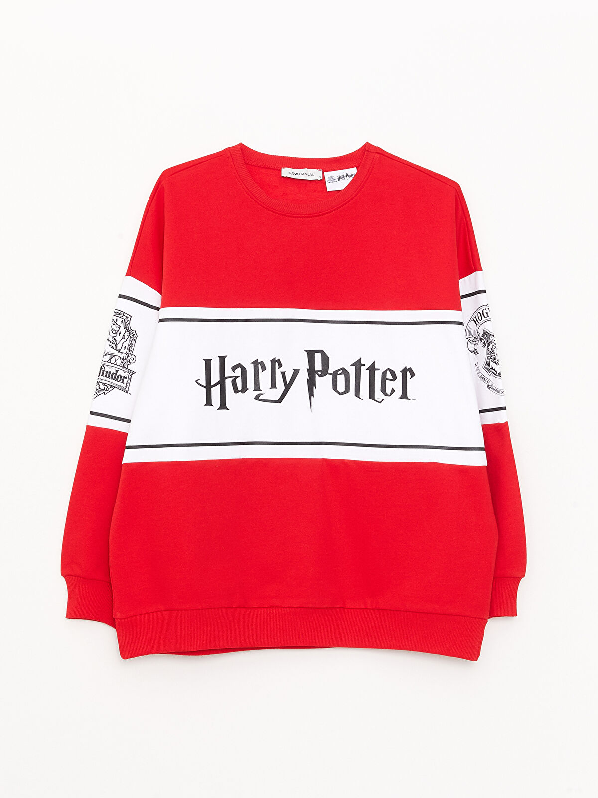 K rm z Bisiklet Yaka Harry Potter Bask l Uzun Kollu Oversize Kad n Sweatshirt W2IB95Z8 KYV LCW