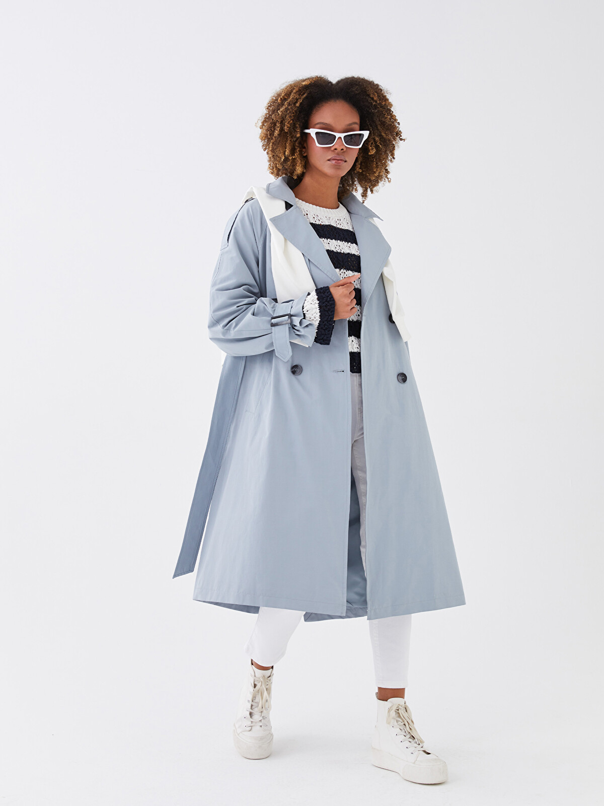 LCW Vision Jacket Collar Regular Long Sleeve Women's Trench Coat