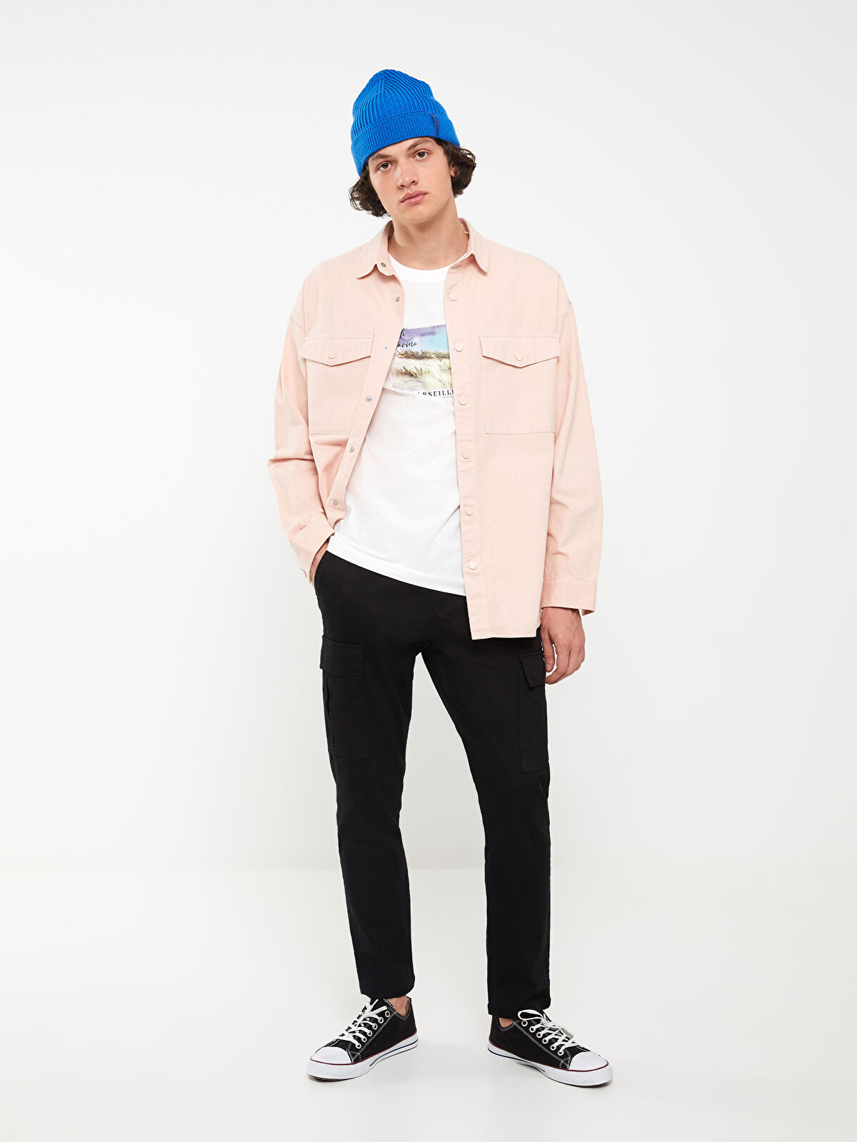 XSIDE Relaxed Fit Long Sleeve Twill Men's Shirt Jacket