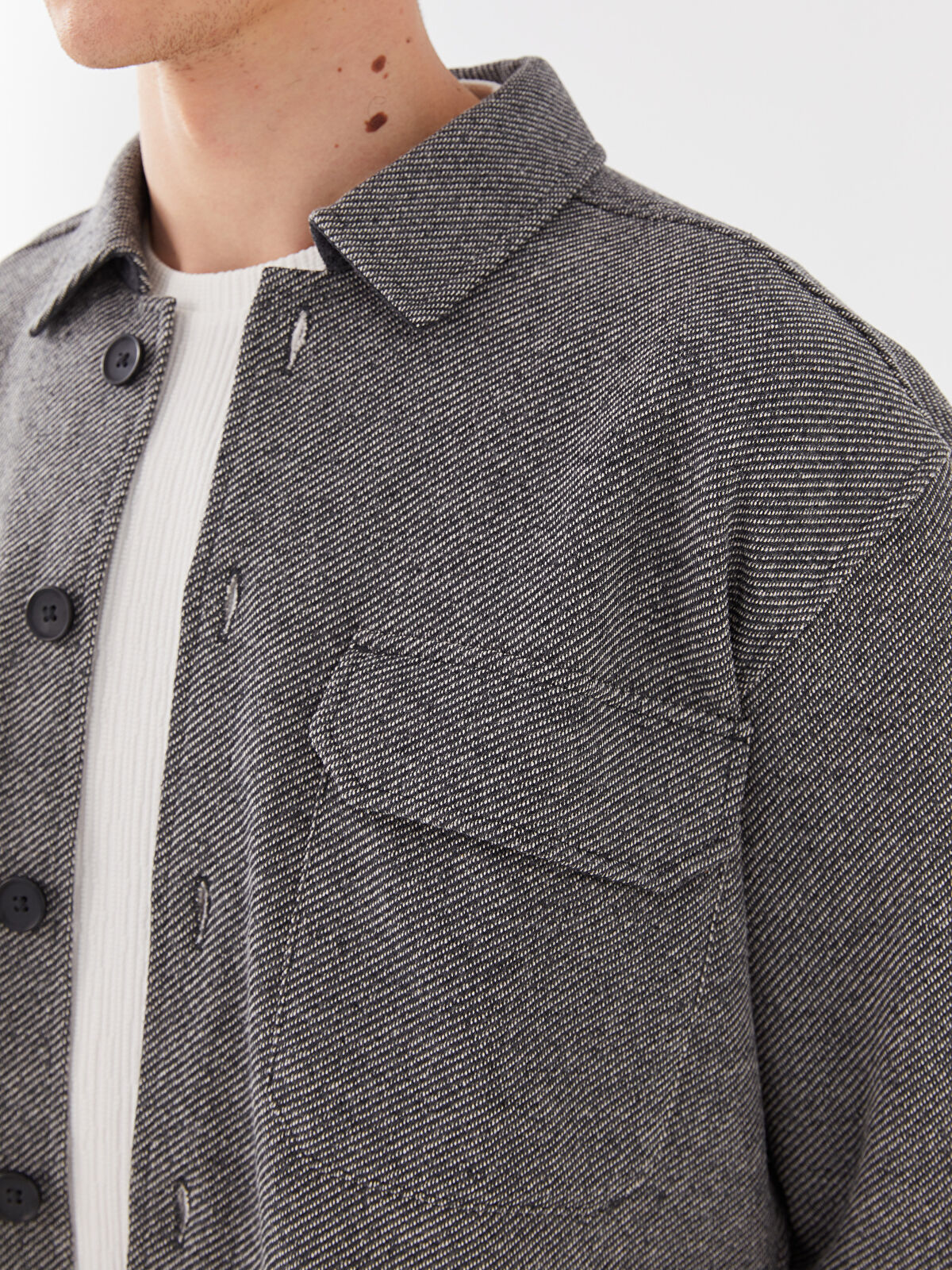 ジャケット・アウター Stone  wool shirts jacket 2000aw XSIDE Relaxed Fit Long Sleeve Men's Shirt Jacket -W26227Z8