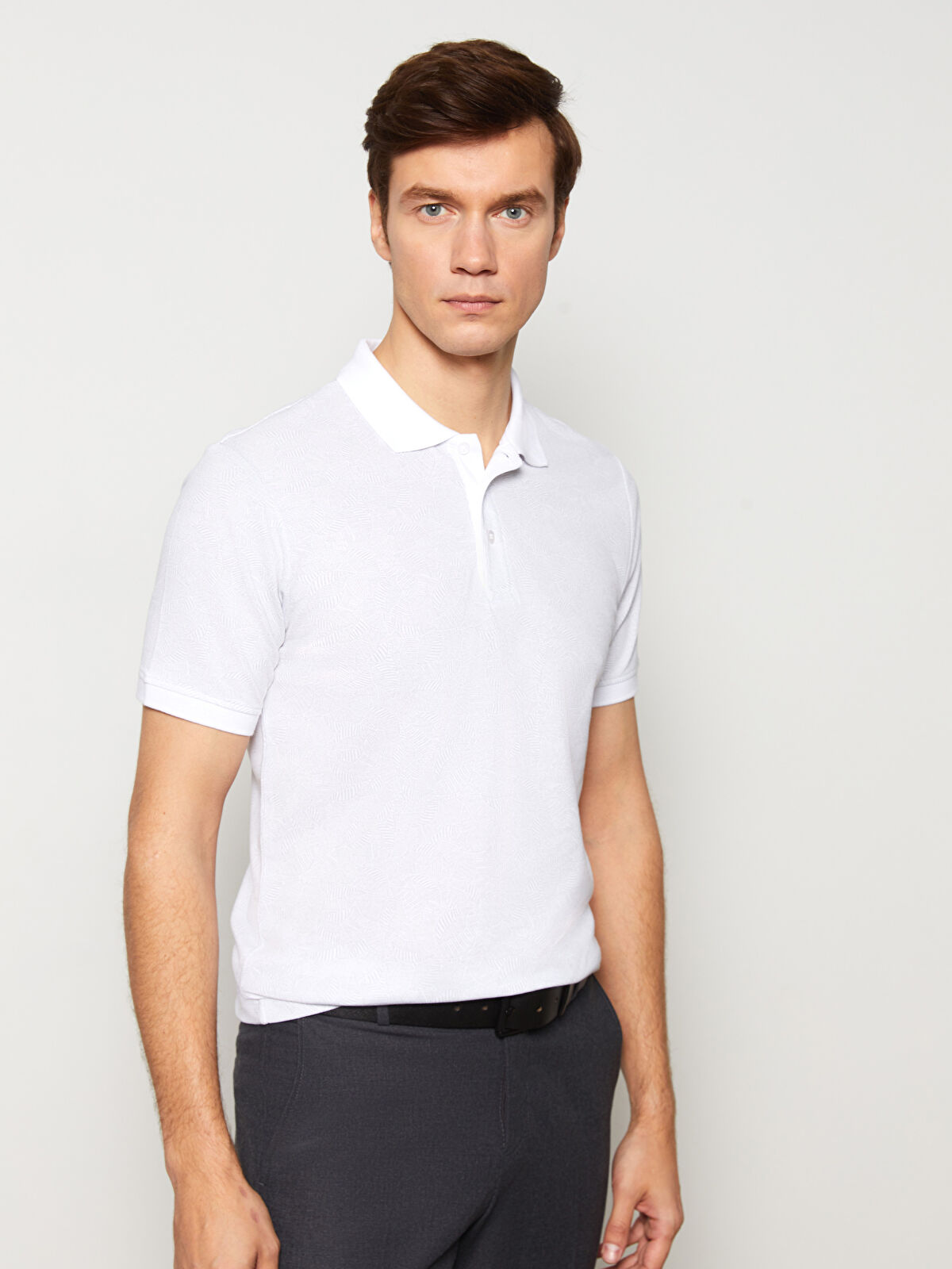 パロマ 18-24m Polo Neck Short Sleeve Patterned Pique Men's T-Shirt