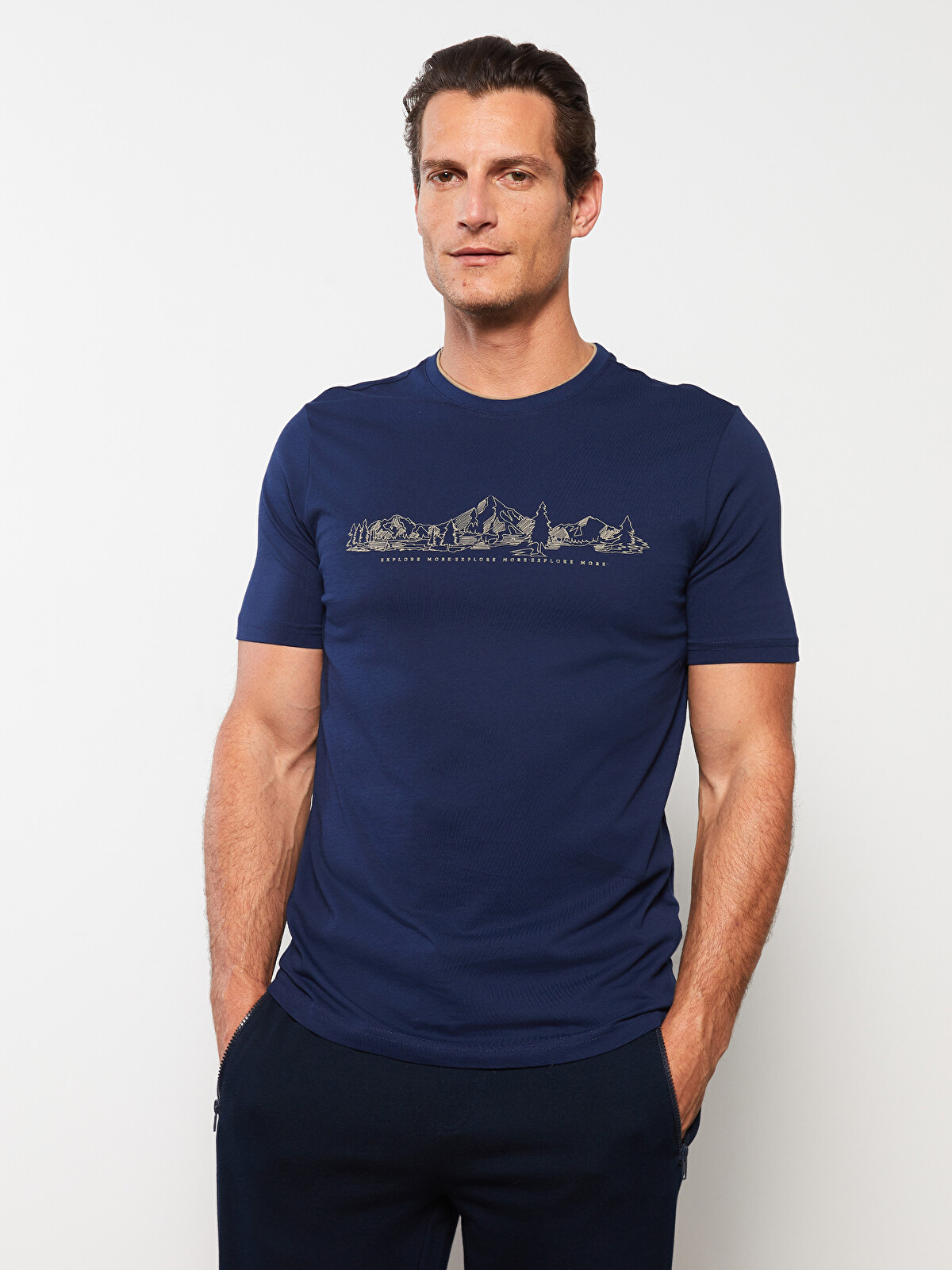 SOUTHBLUE Crew Neck Short Sleeve Printed Men's T-Shirt - S31839Z8