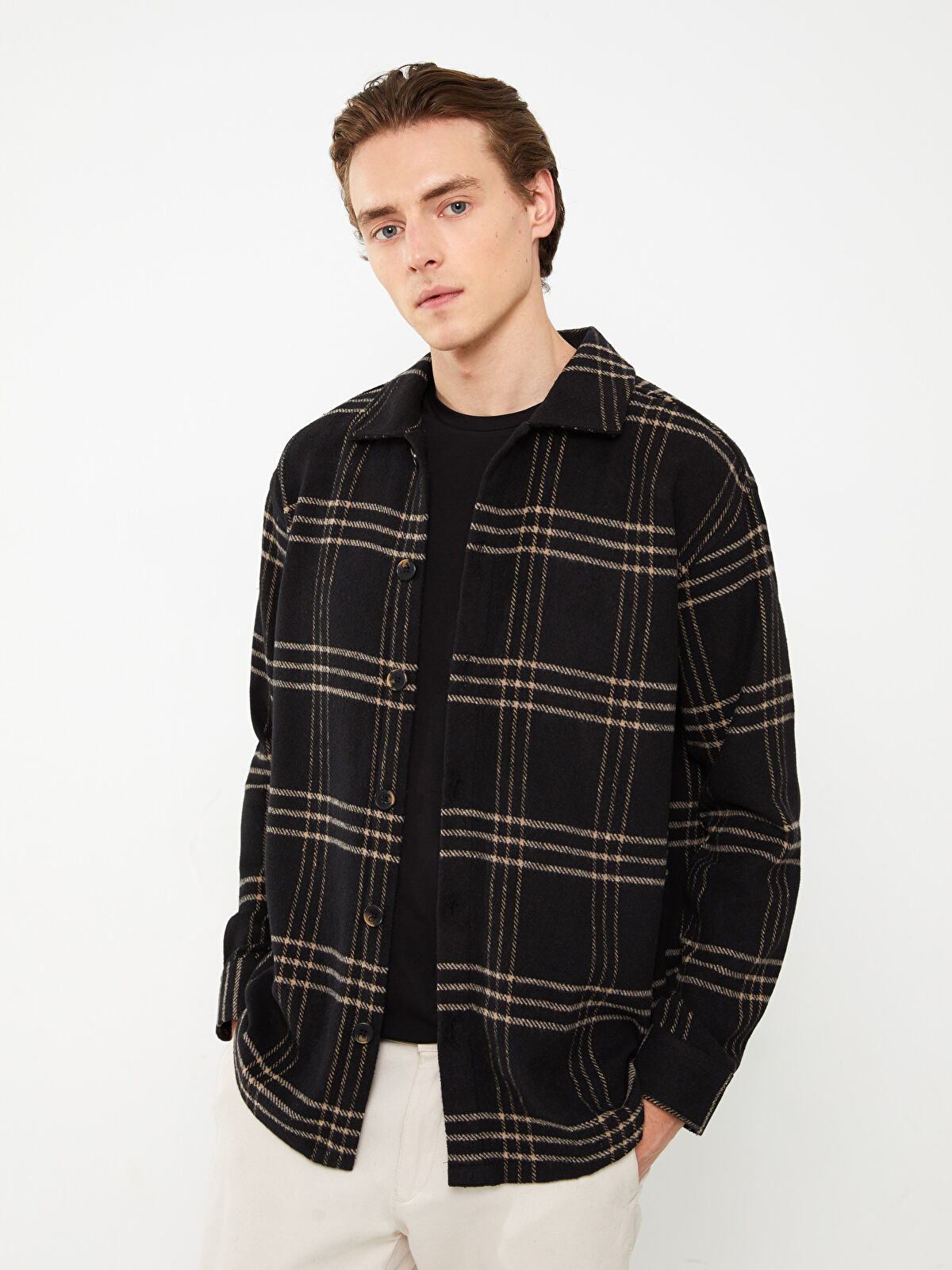 LCW Vision Regular Fit Long Sleeve Plaid Men's Flannel Shirt