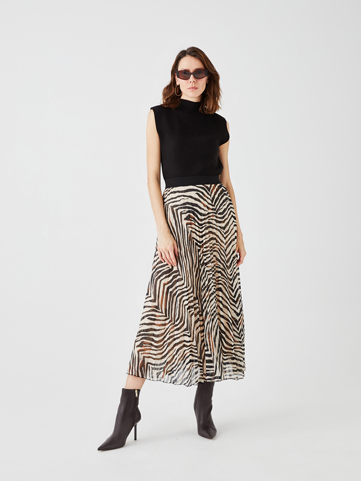 LCWAIKIKI Classic Elasticated Waist Patterned Chiffon Women's