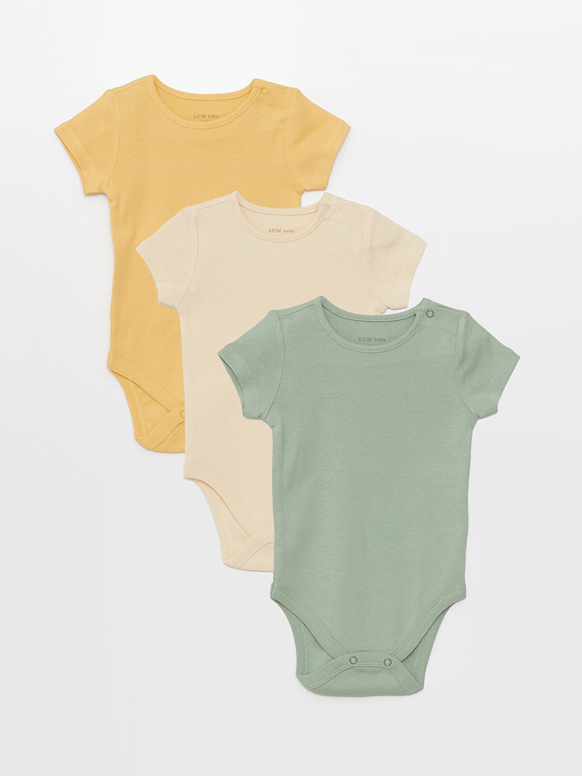 まみー30 LCW baby Bisiklet Yaka Kısa Kollu Basic Kız Bebek Çıtçıtlı Body 3
