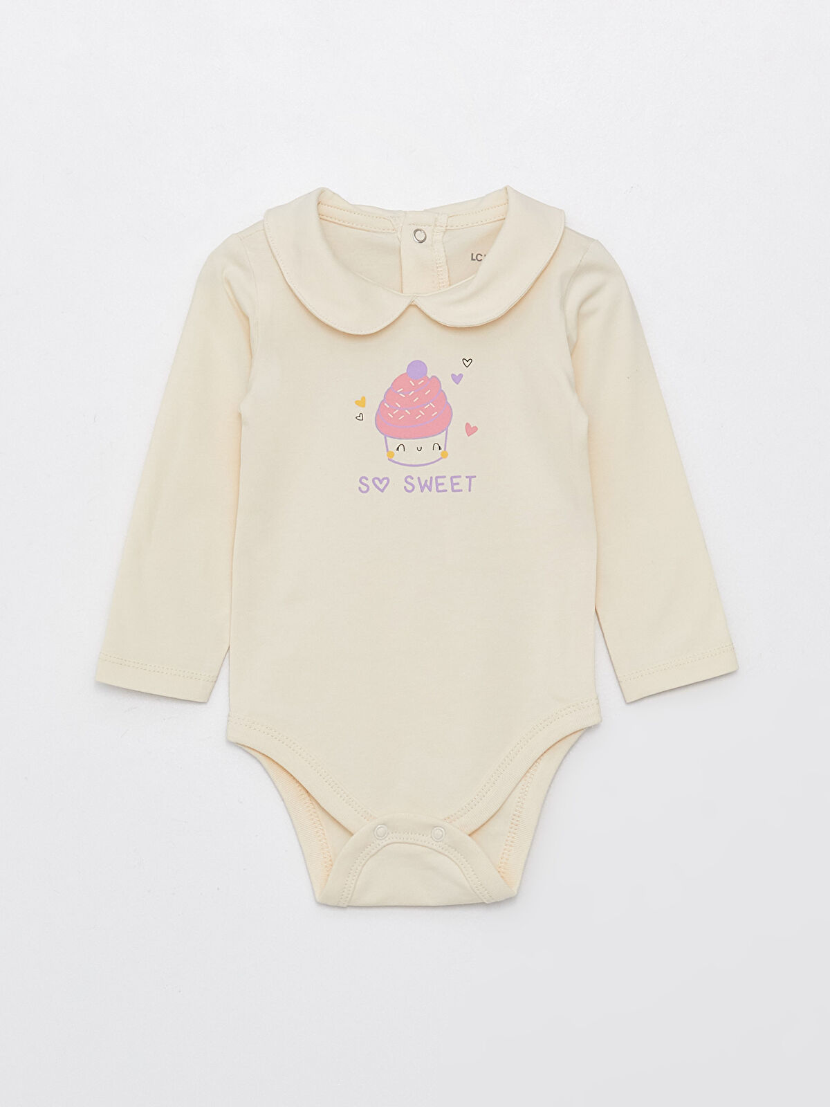Baby♡ LCW baby Bebe Collar Long Sleeve Printed Baby Girl Snap