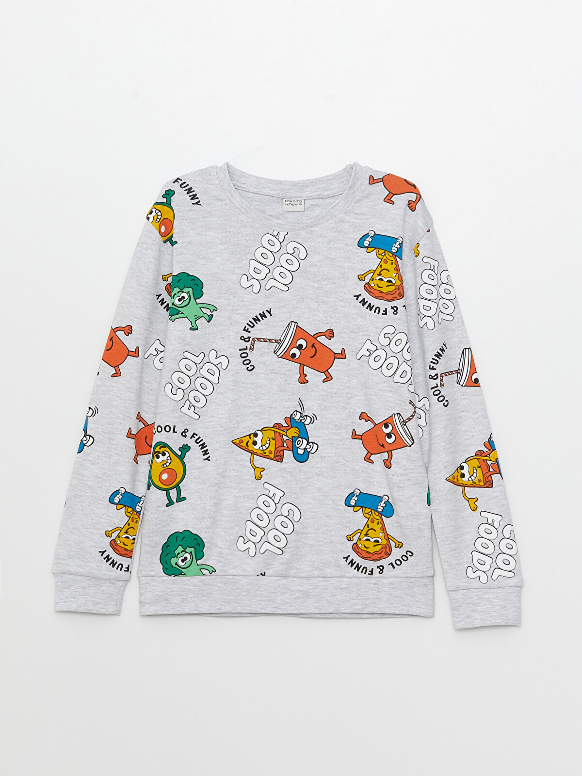 ゆうページ LCW Kids Gri Bisiklet Yaka Baskılı Uzun Kollu Erkek Çocuk Tişört