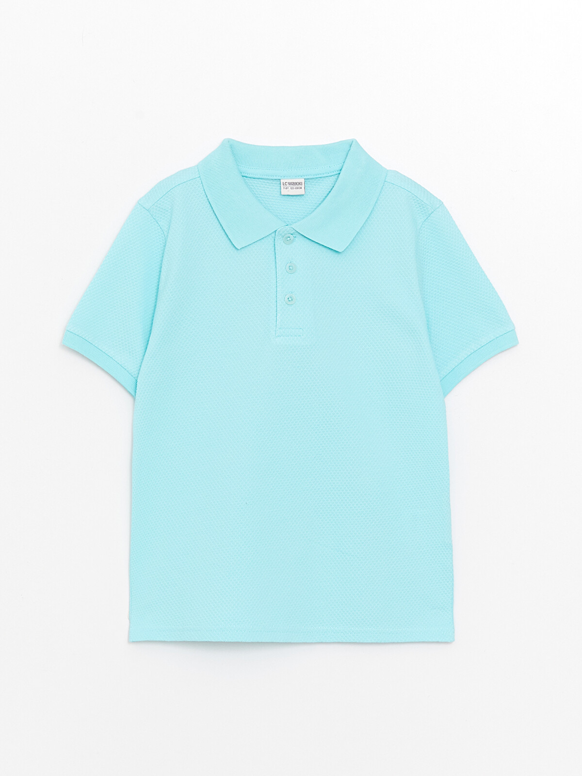 LCW Kids Turkuaz Polo Yaka Kendinden Desenli Kısa Kollu Erkek