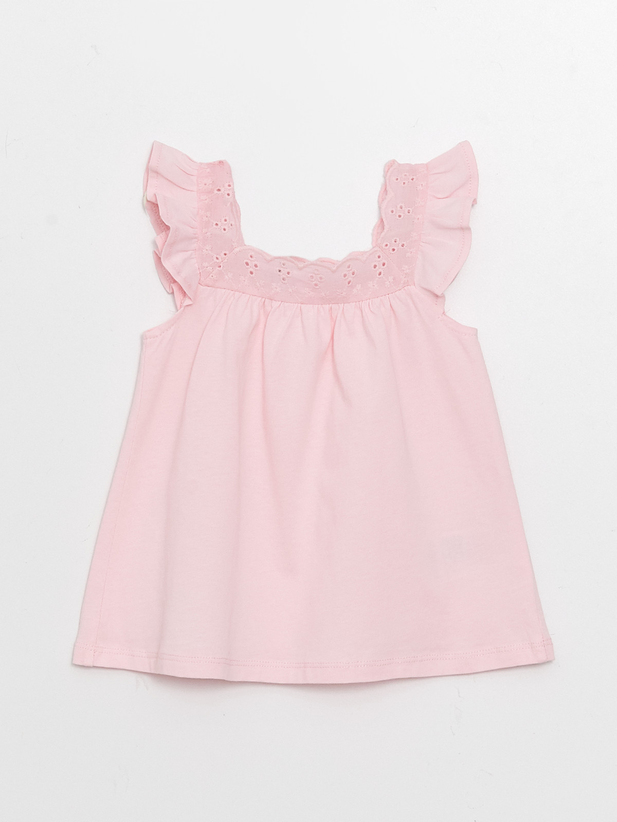 LCW baby Square Collar Strappy Baby Girls' Blouse And Shorts 2
