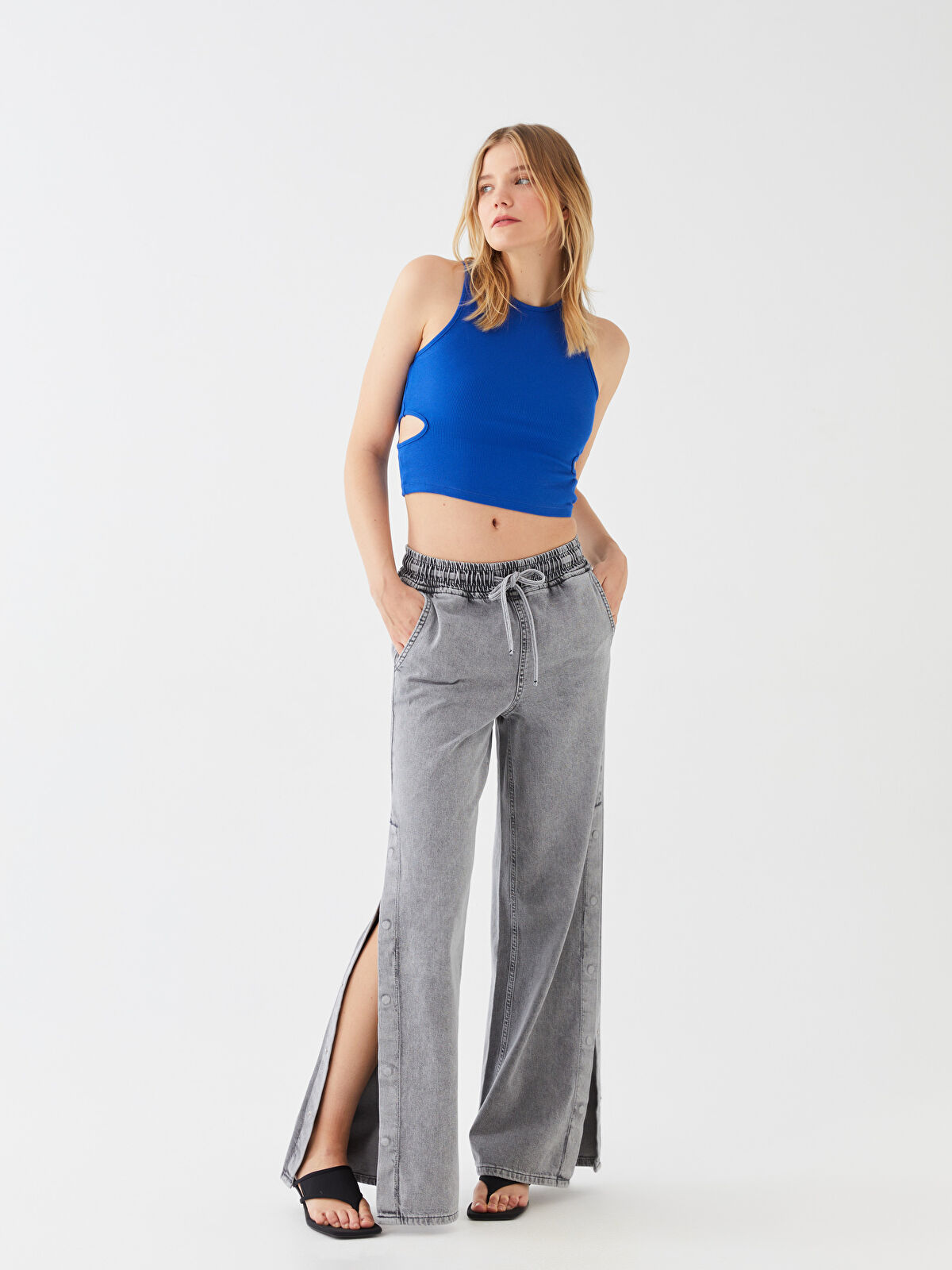 LCW Jeans Yüksek Bel Wideleg Kadın Jean Pantolon - S39366Z8-GRD | LCW