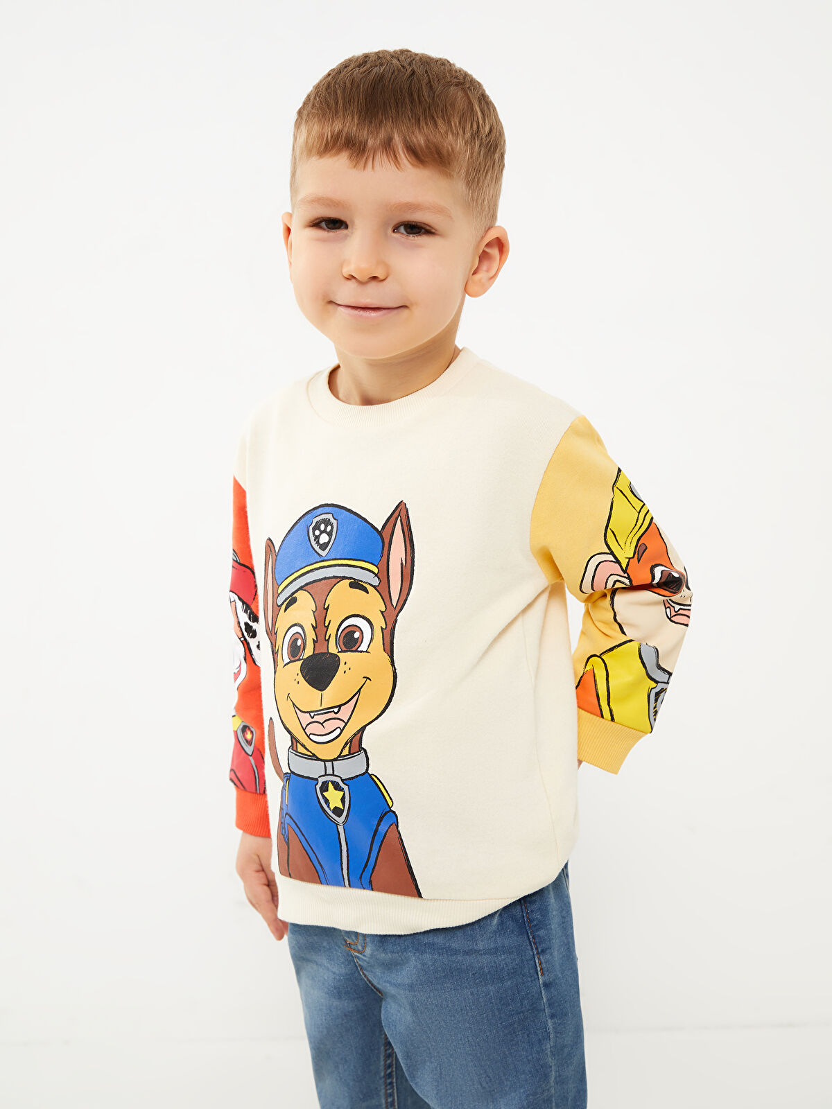 LCW baby Crew Neck Long Sleeve Paw Patrol Printed Baby Boys