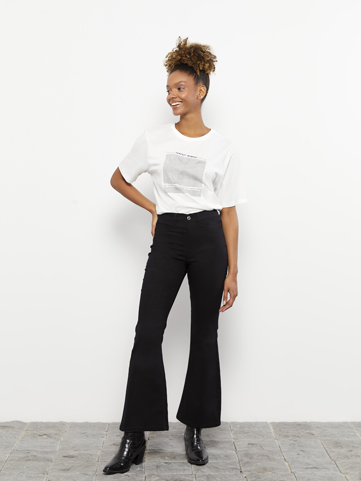 LCW ECO Yüksek Bel Mars Flare Kadın Jean Pantolon - S3BF92Z8-327
