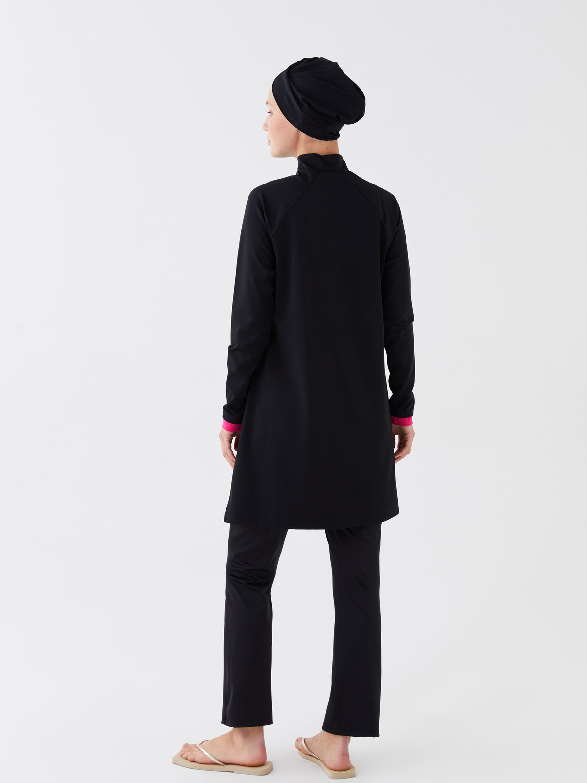LCW DREAM Stand Up Collar Color Block Long Sleeve Women Hijab