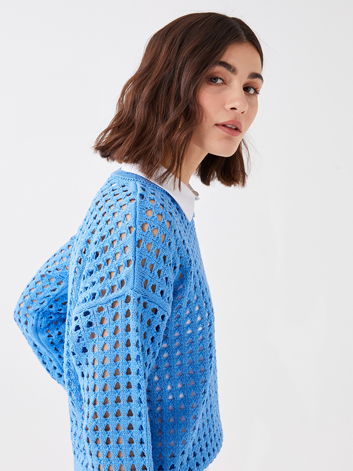 LCW Vision Crew Neck Self Patterned Long Sleeve Women's Knitwear