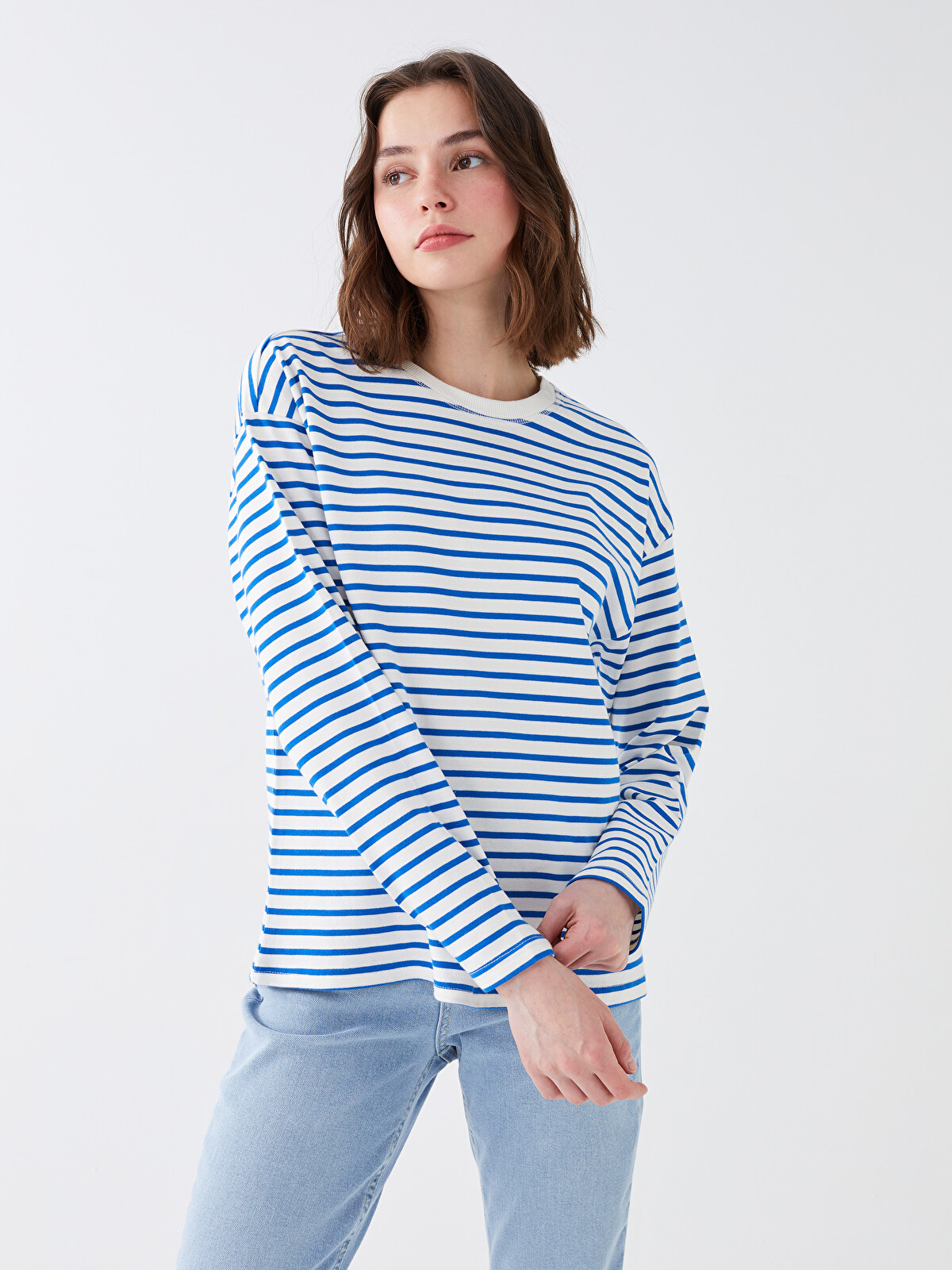 LCW Vision Crew Neck Striped Long Sleeve Women's T-shirt