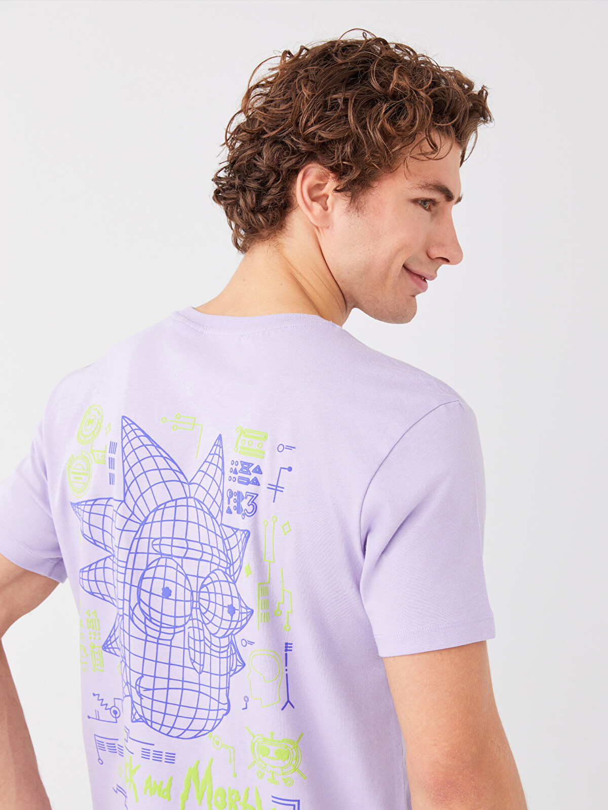 XSIDE Crew Neck Short Sleeve Rick And Morty Printed Jersey Men's T